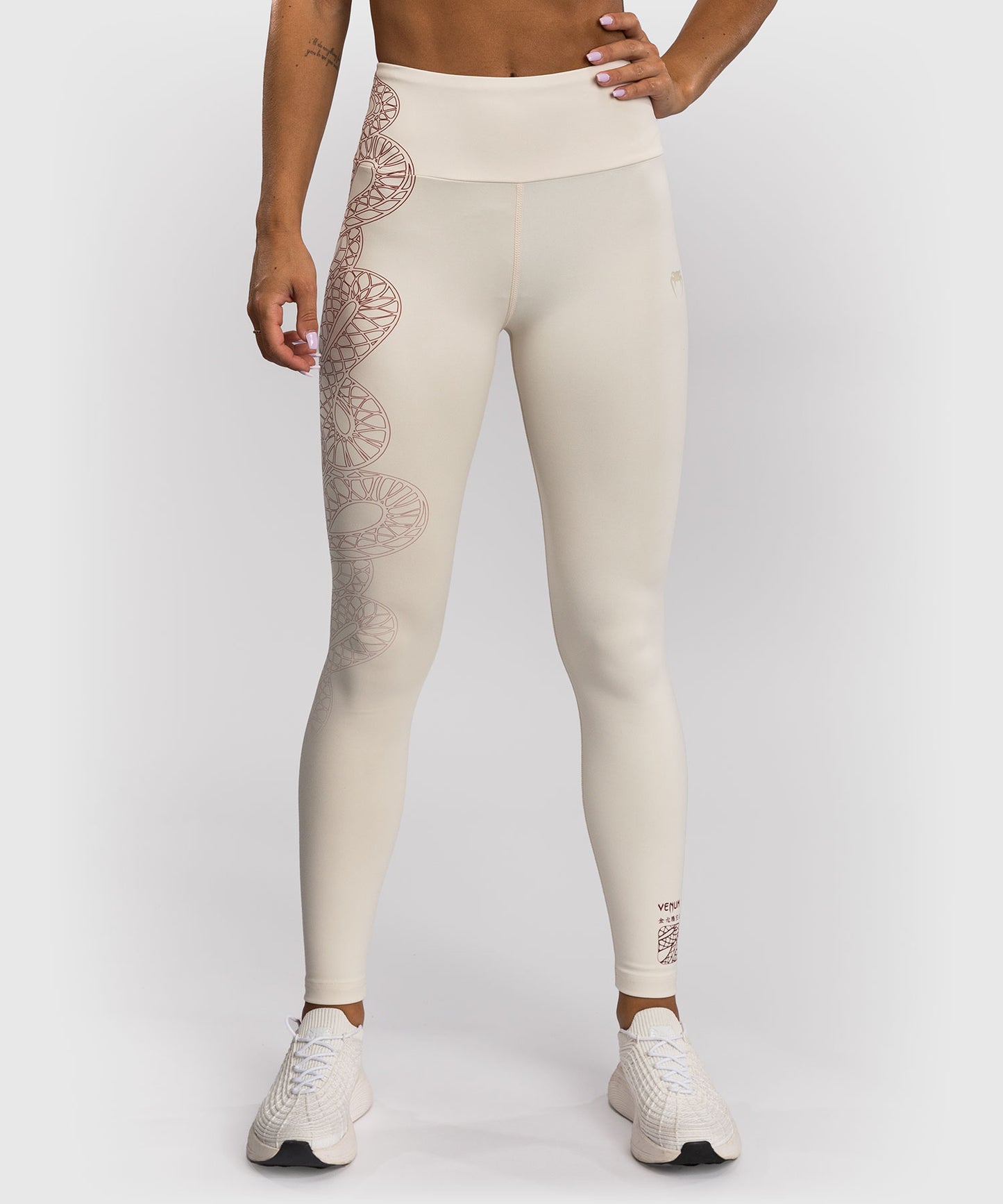 Venum Serpenti Leggings Mujer – Marfil/Burdeos