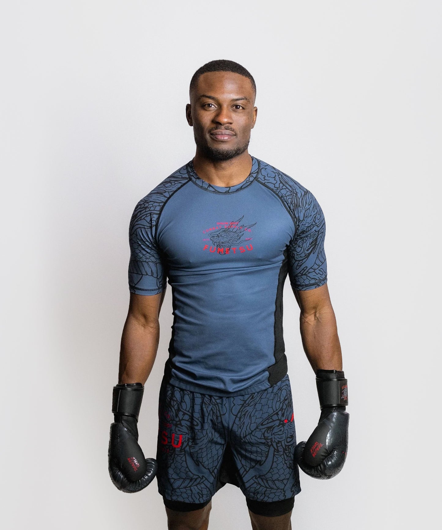 Fumetsu Dragon Slayer Rashguard Short Sleeve - Blue/Red