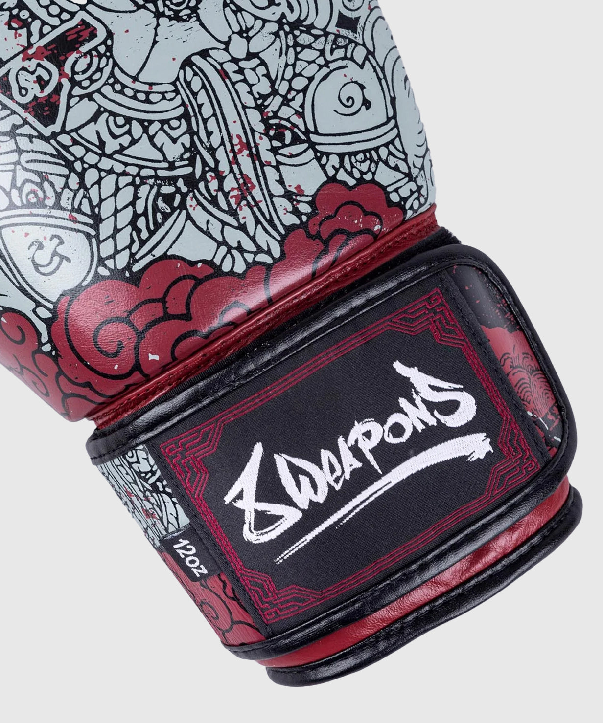 8 Weapons Hanuman Yant Boxhandschuhe - Schwarz/Rot