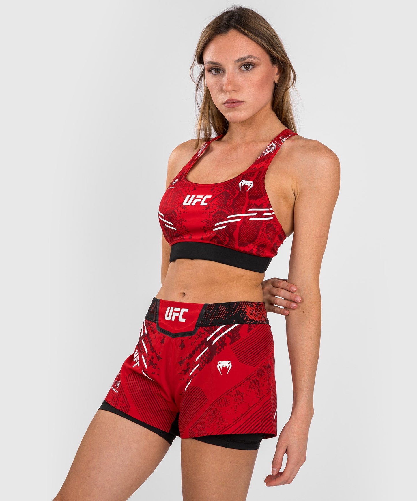Women's UFC Adrenaline by Venum Authentic Fight Night Shorts - Red