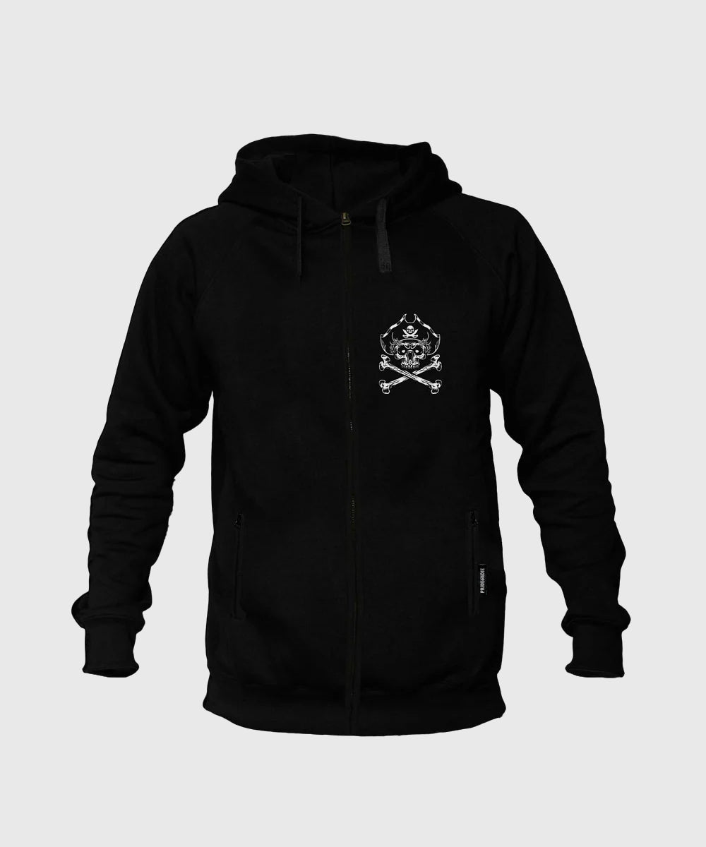Pride Or Die Pirate Zipped Hoodie - Black