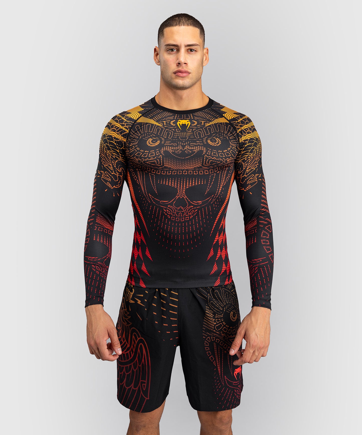 Venum Quetzal Fury Langarm Rashguard - Schwarz/Fury Rot/Tangerine
