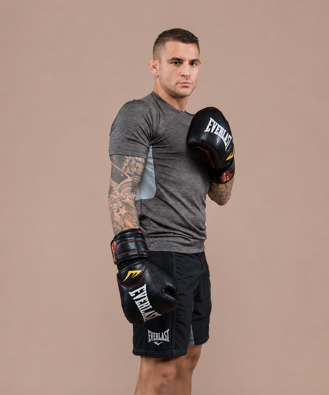 Everlast Elite Pro Guantes de Muay Thai - Negro