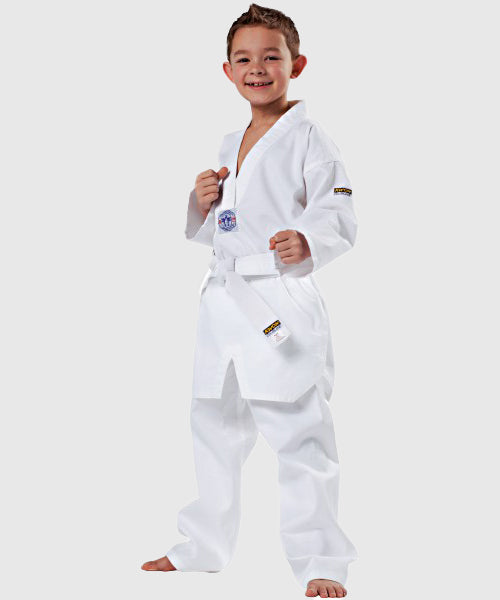 Kwon Kimono Taekwondo Enfant 'Song' - Dobok Club Line Léger Et Solide Avec Ceinture Blanche