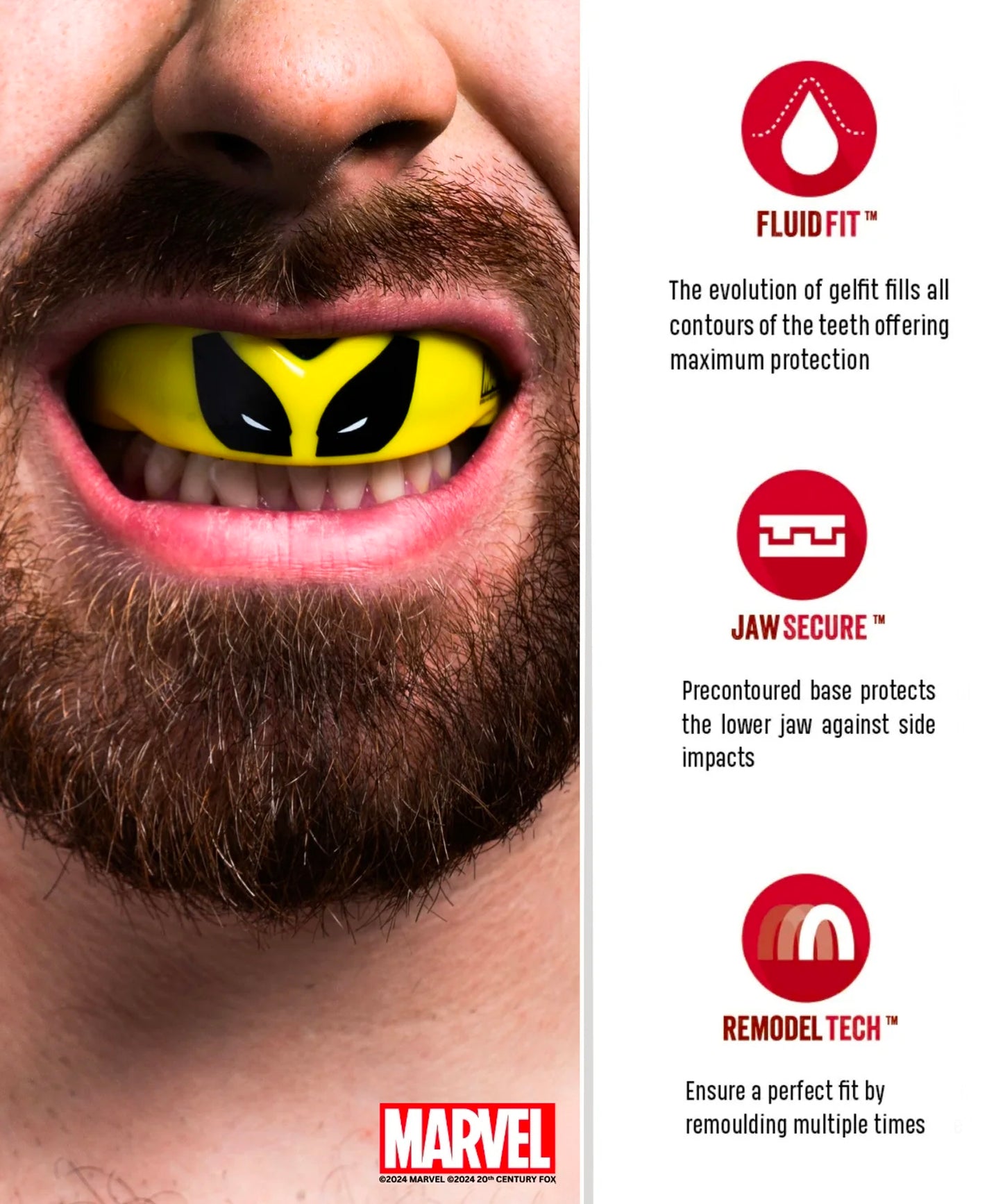 Safejawz Marvel X-Men Wolverine Mundschutz - Gelb