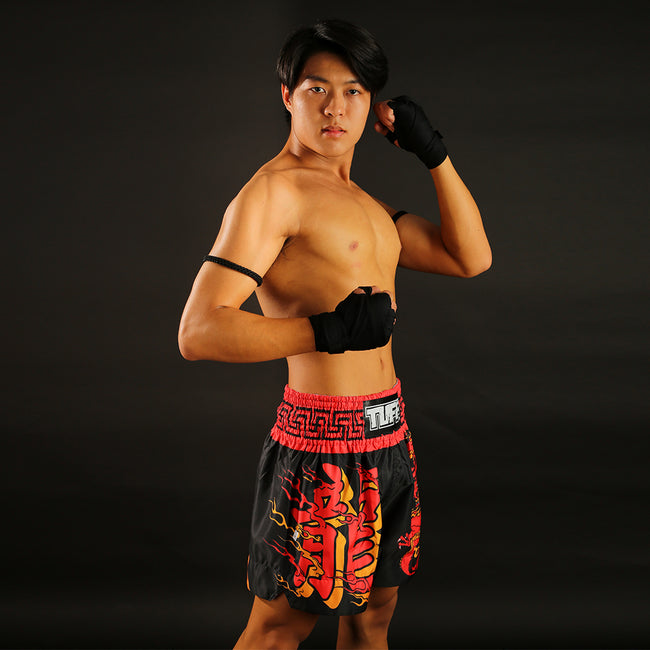 Tuff Red Dragon Muay Thai Shorts - Schwarz/Rot