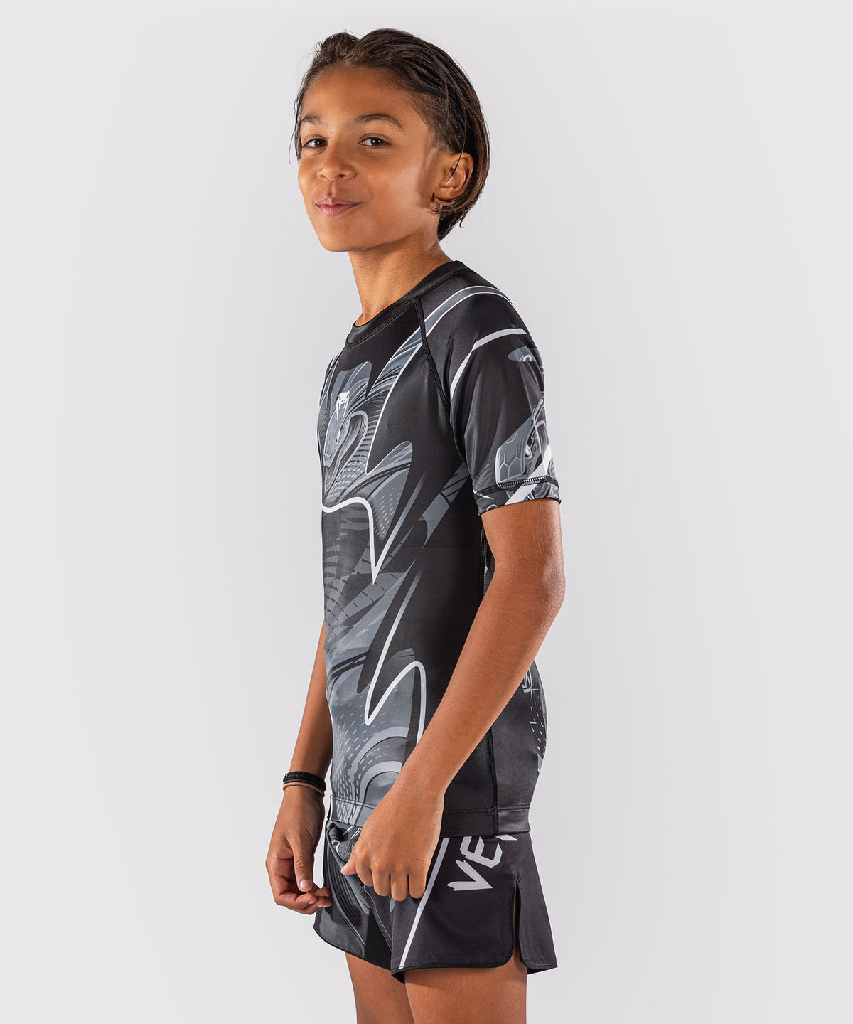 Venum Crimson Viper 2.0 Rashguard de manga corta para niño - Negro/Gris