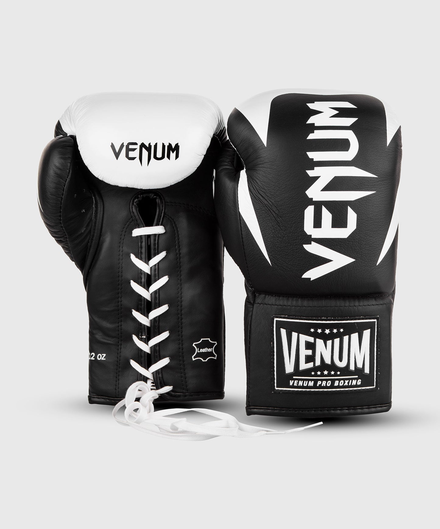 Guantes de boxeo Venum Hammer Pro con cordones - Negro/Blanco
