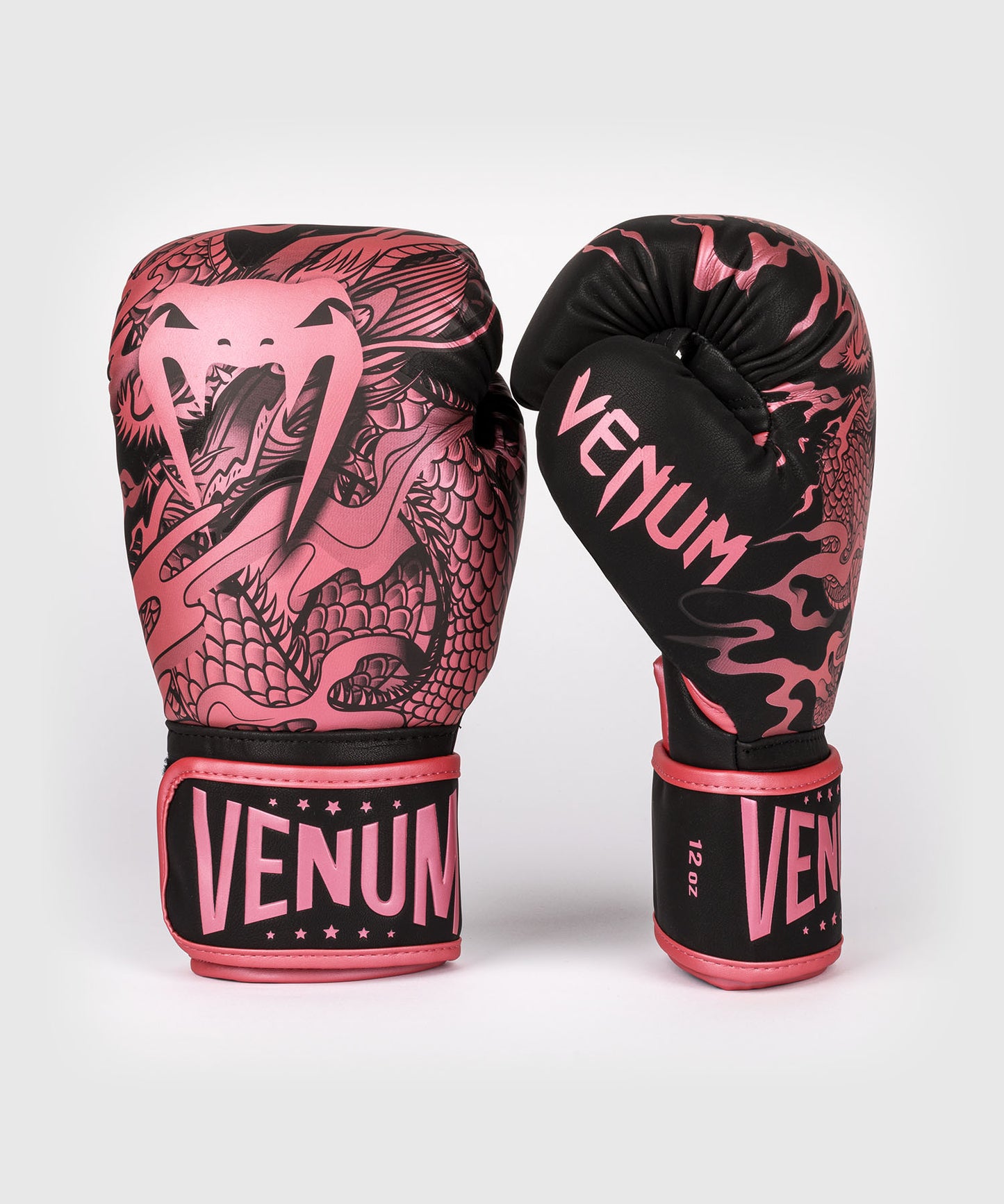 Guanti da boxe Venum Dragon's Flight - Nero / Rosa metallizzato
