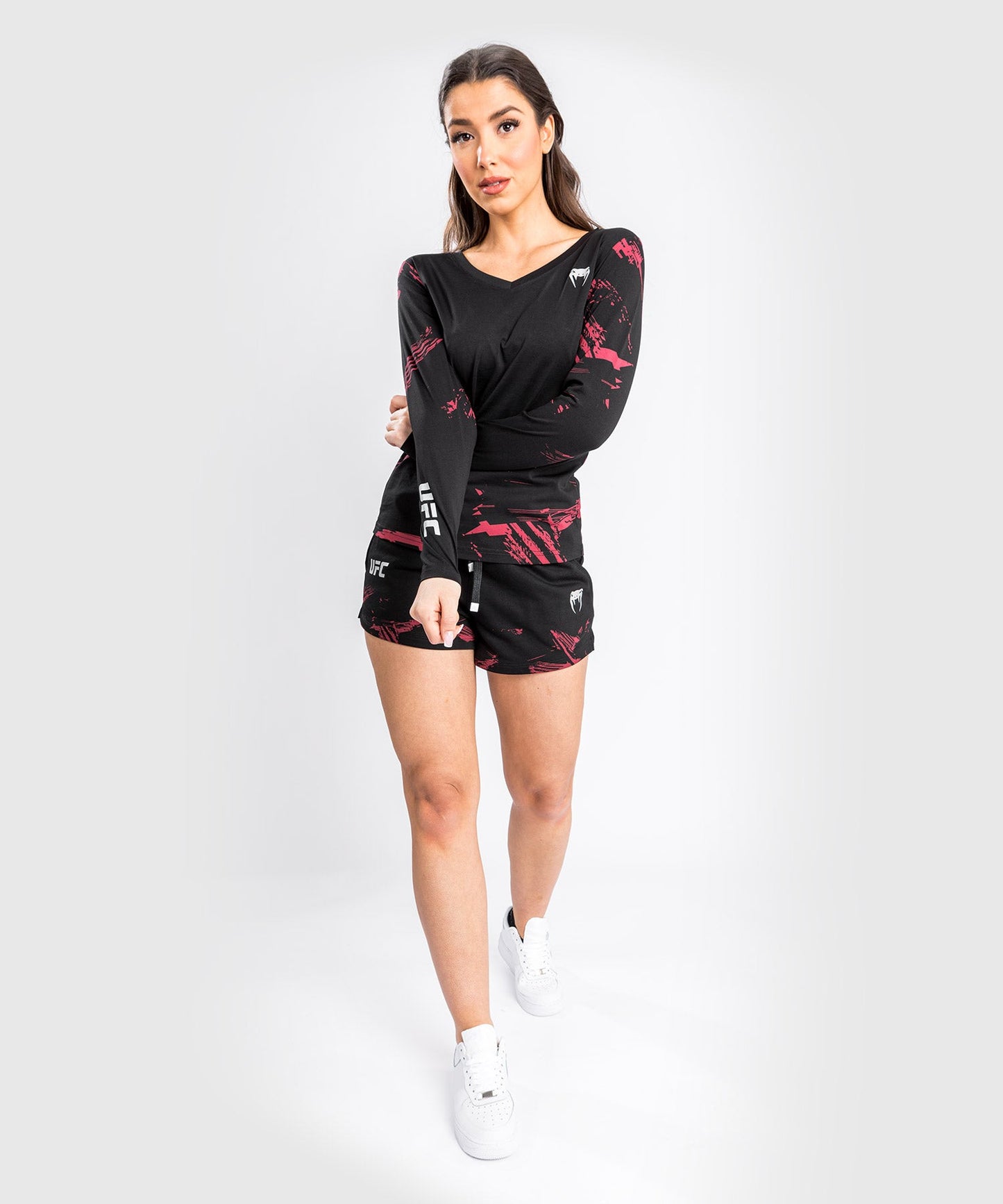 T-Shirt UFC Venum Authentic Fight Week 2.0 - For Women - Long Sleeve - Black/Red
