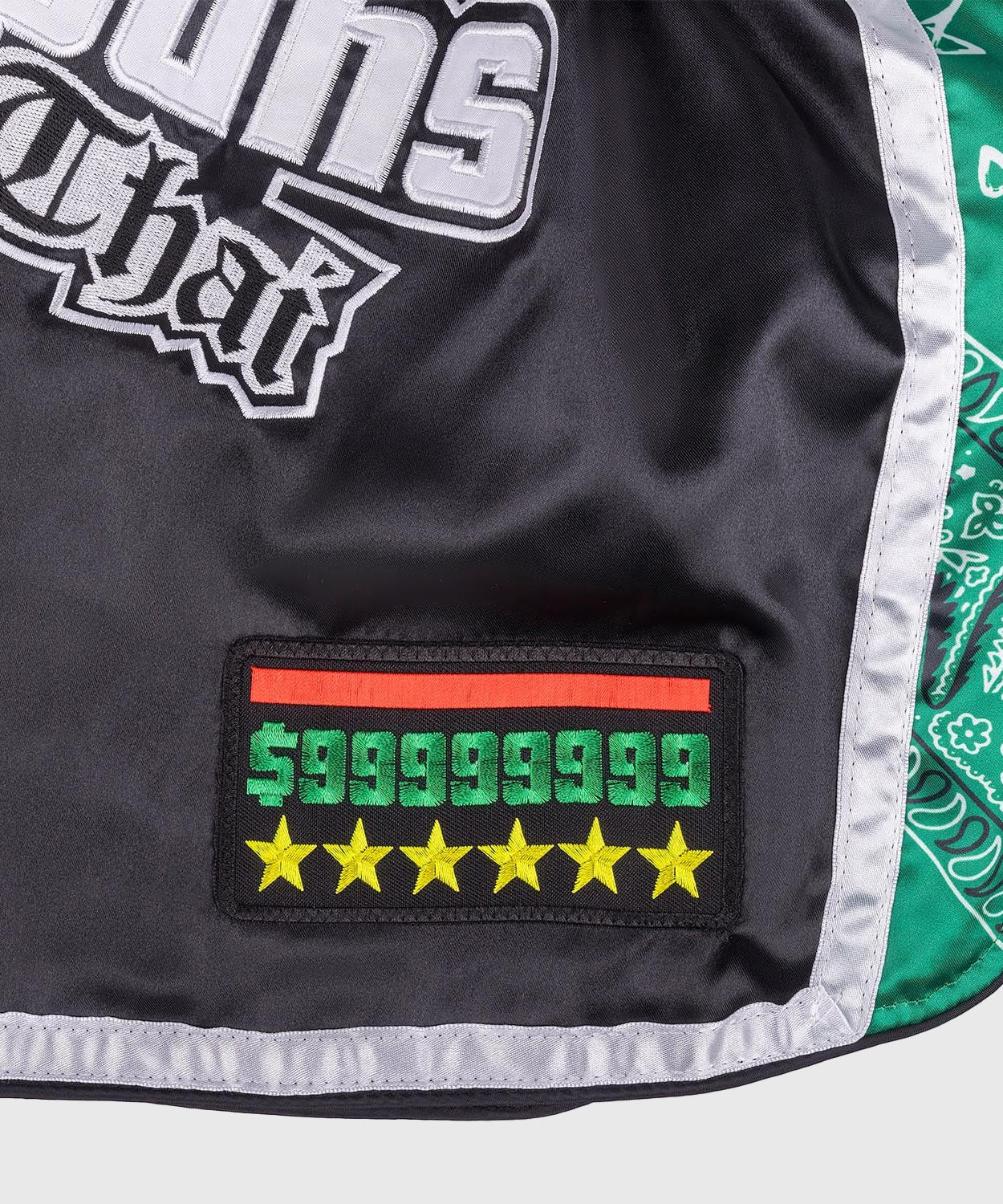 8 Weapons West Coast Pantaloncini da Muay Thai - Nero/Verde