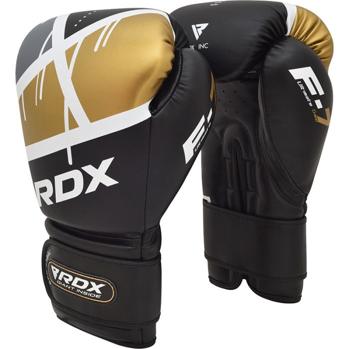 RDX F7 EGO Guantes de Boxeo – Negro/Dorado