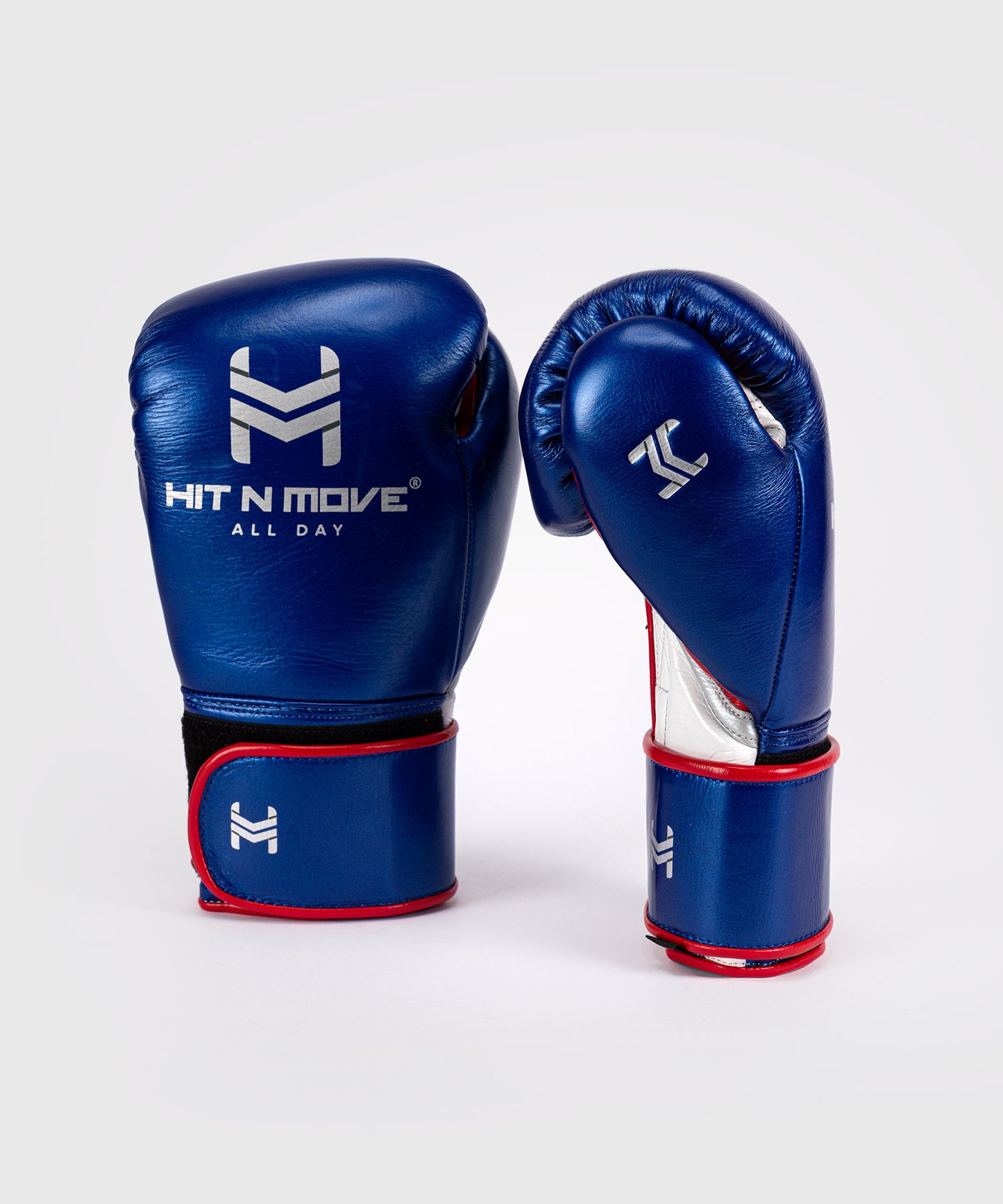 Hit N Move All Day® Pro Agility Guantes de Boxeo - Azul/Blanco/Rojo