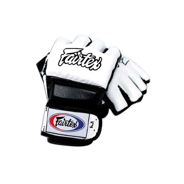 Fairtex Cuir MMA Gloves – White/Black