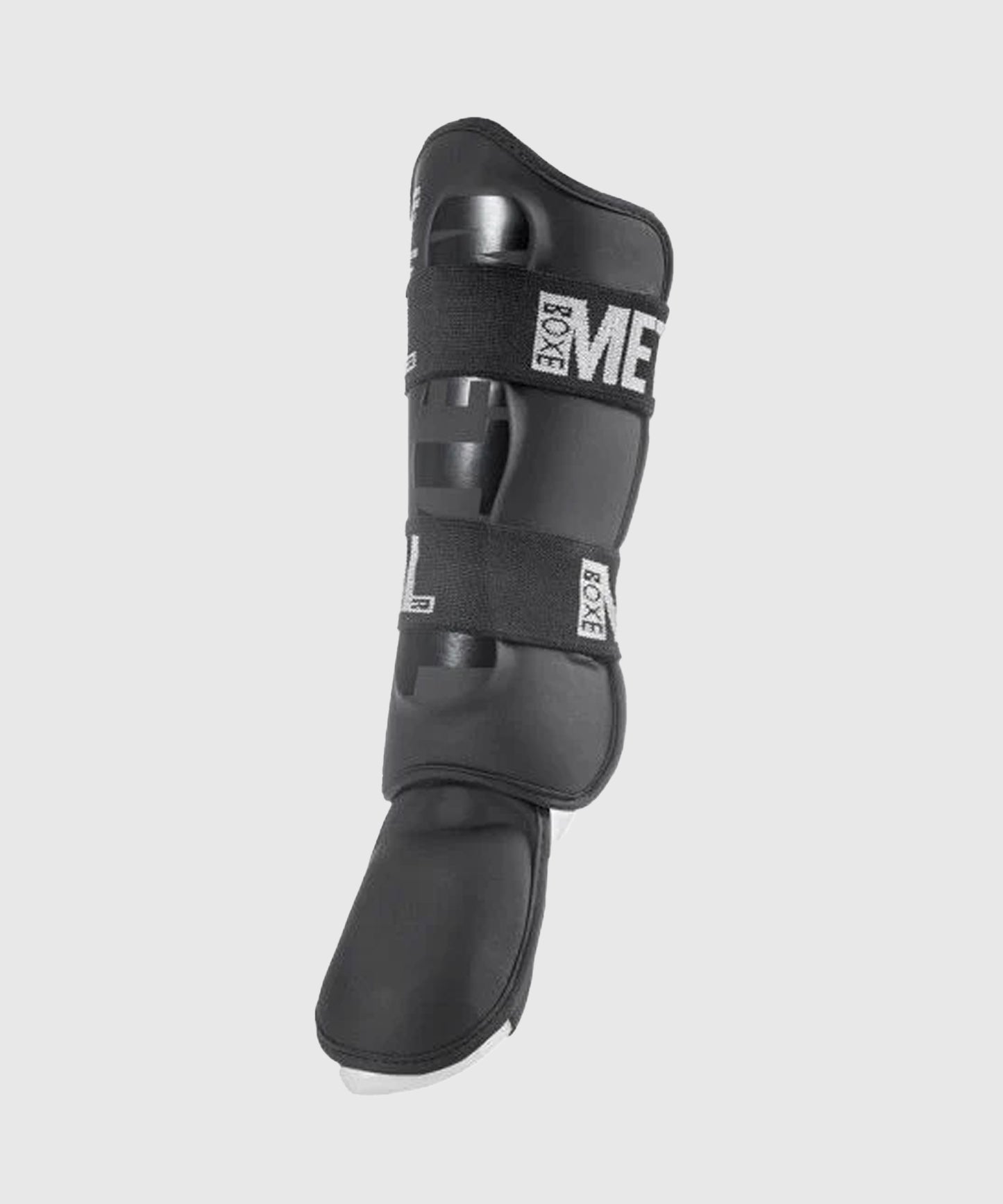 Protège-Tibias + Pieds Détachables Metal Boxe Pro Black Light - Noir