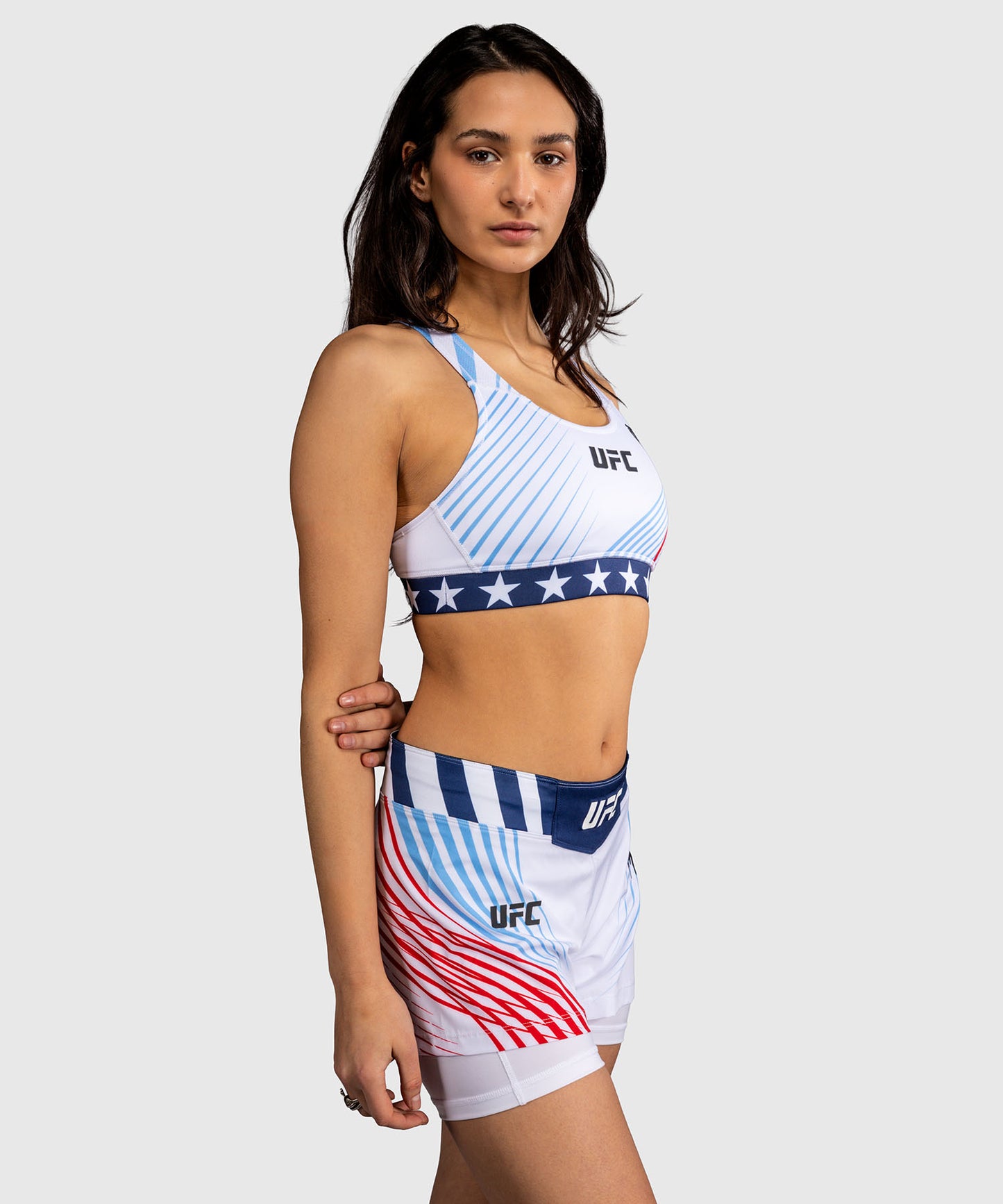 Official UFC Freedom 250 by Venum Authentic Fight Night Sport-BH für Damen - Weiß