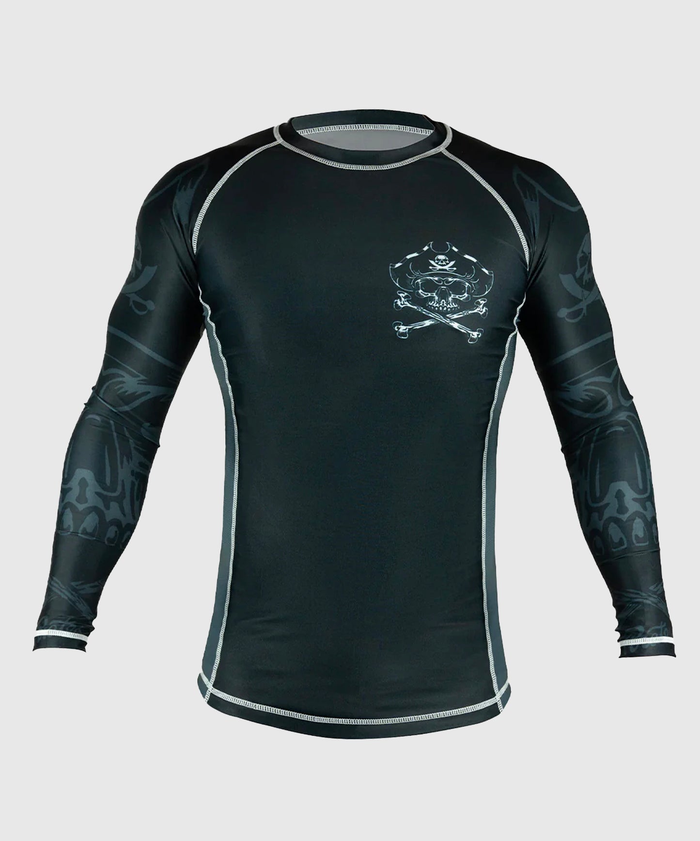 Pride Or Die Pirate V2 Long Sleeve Rashguard - Black/Grey