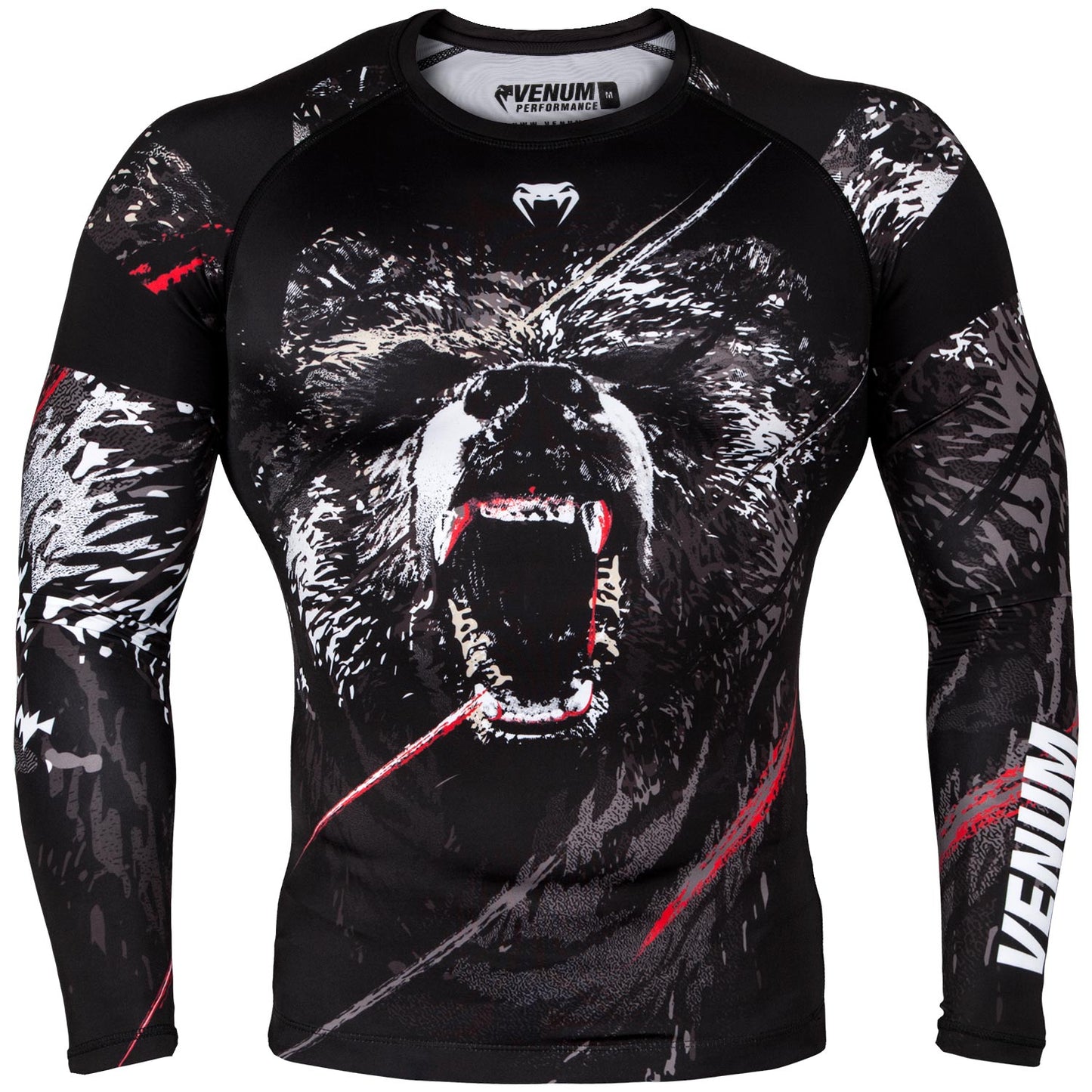 Rashguard Venum Grizzli - Manches longues - Noir/Blanc