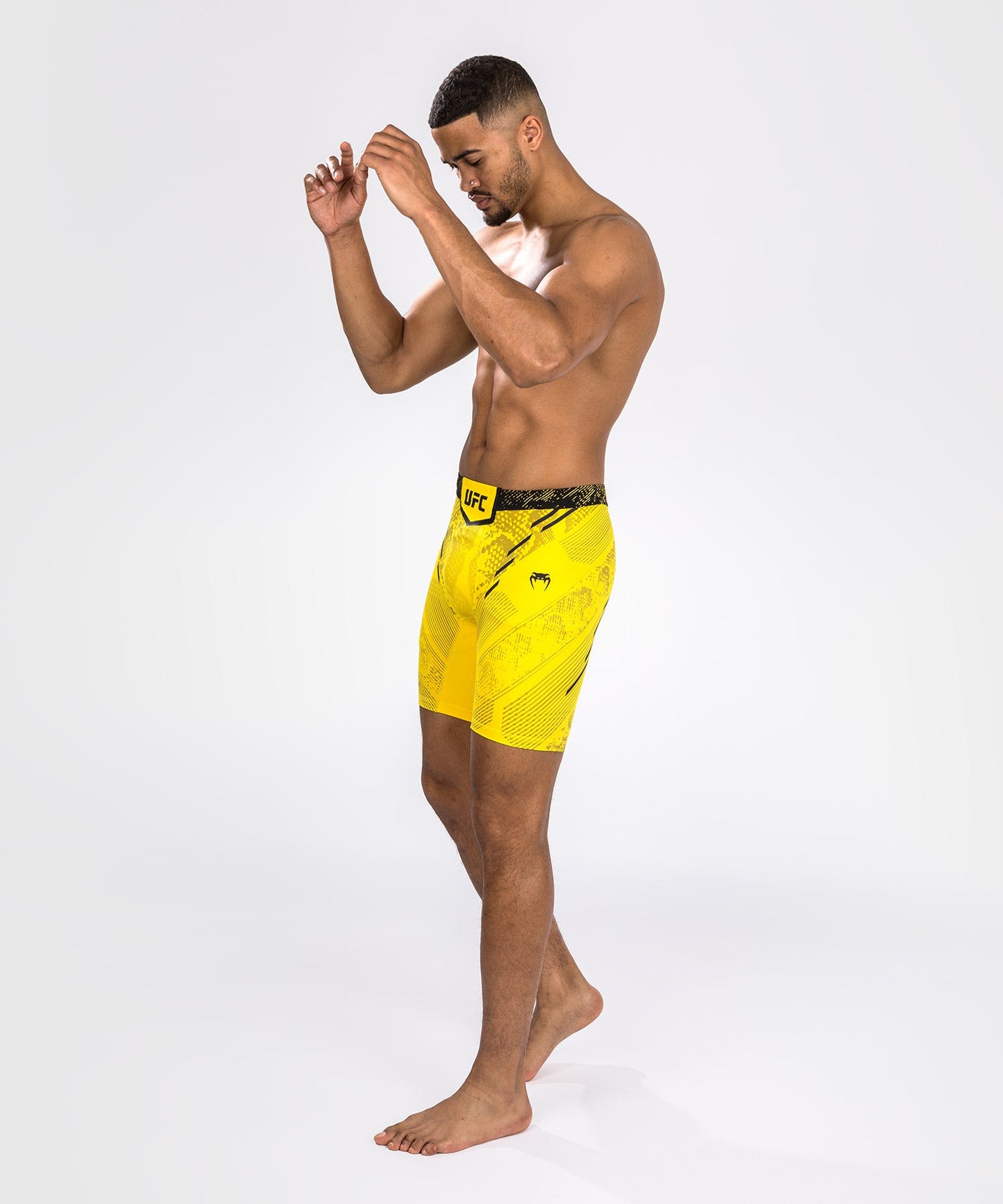 UFC Men's Compression Short Adrenaline by Venum Authentic Fight Night - Yellow