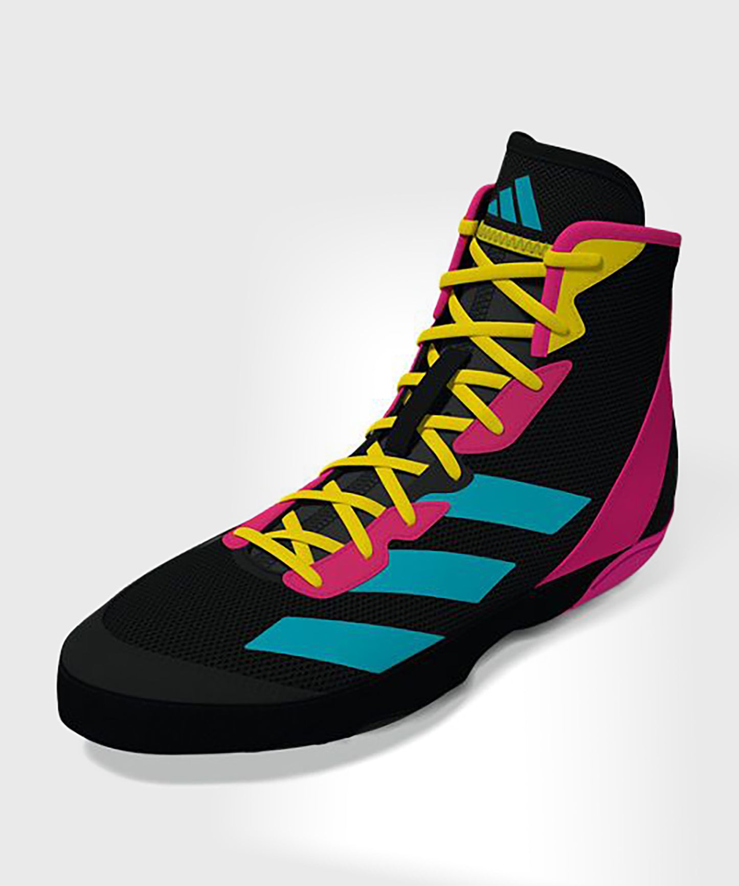 Adidas Adizero Wrestling Shoes - Black/Blue/Pink