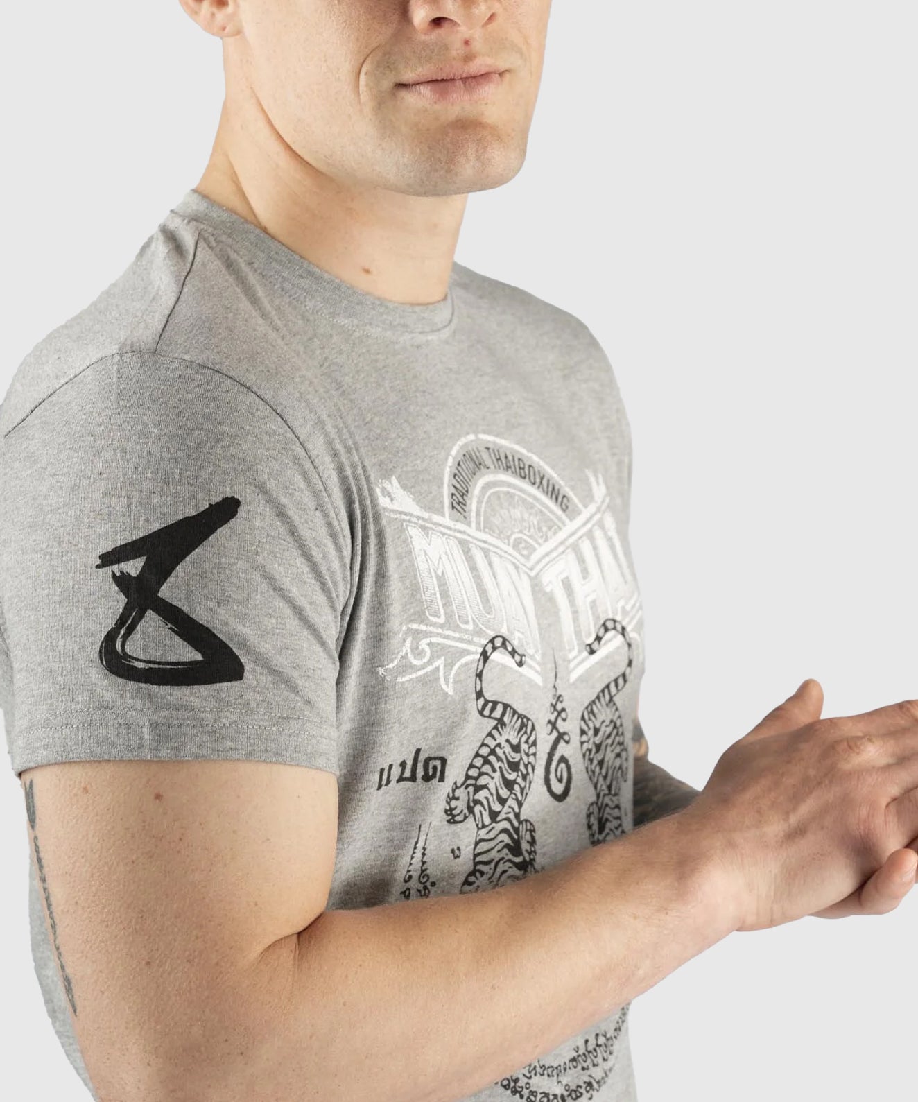 8 Weapons Sak Yant Tigers T-shirt - Grey