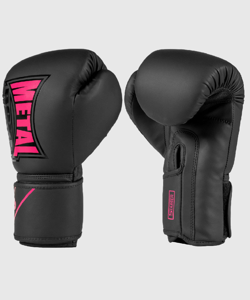 Metal Boxe Starter Guantes de Entrenamiento – Negro/Rosa