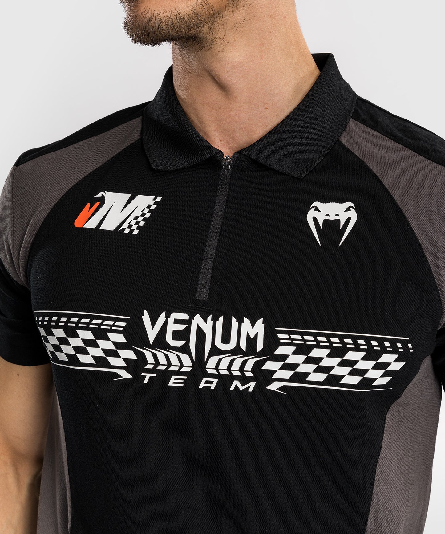 Venum Motorsport Baumwoll-Polo - Tiefschwarz