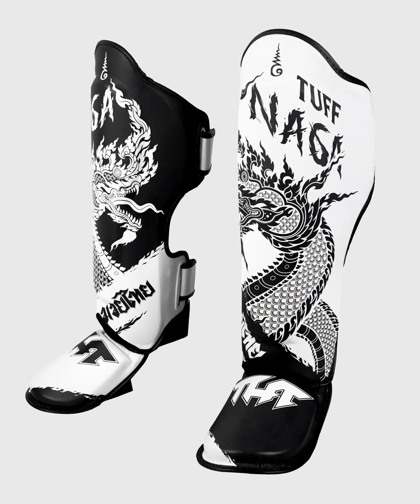 Tuff Aiyara Shin Guards - White/Black
