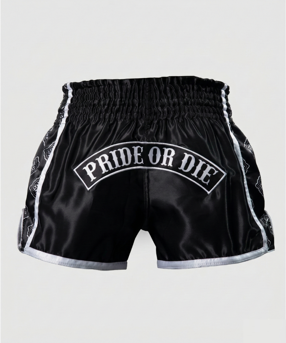 Pride Or Die Fight Club Pantaloncini da Muay Thai - Nero