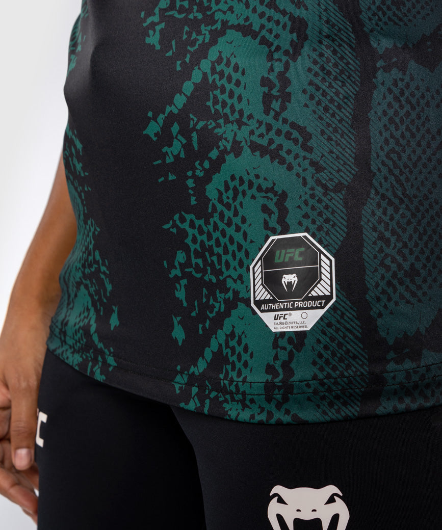 Women's UFC Adrenaline by Venum Authentic Fight Night Technical T-Shirt - Emerald Edition - Green/Black