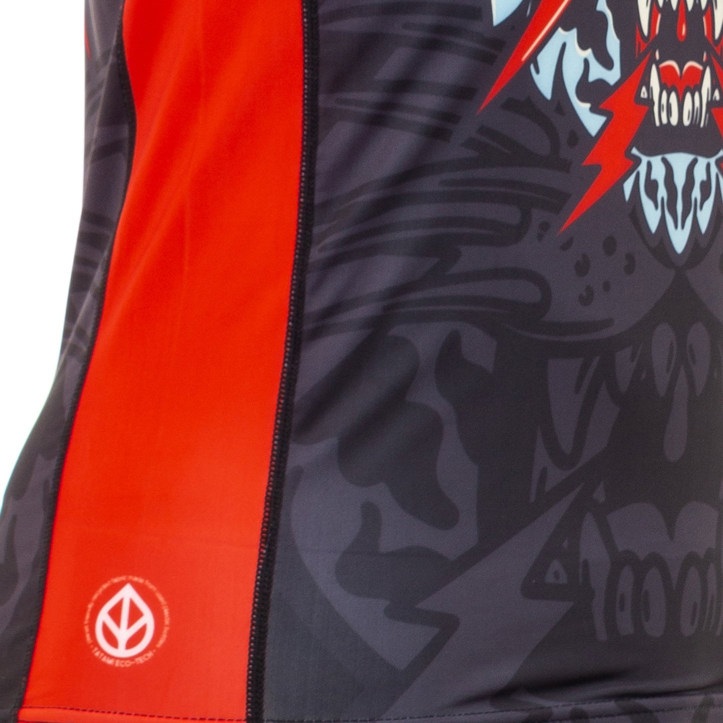 T-shirt de Compression Recyclé Eco Tech Tatami Fightwear Head Hunter - Manches Longues - Noir/Rouge