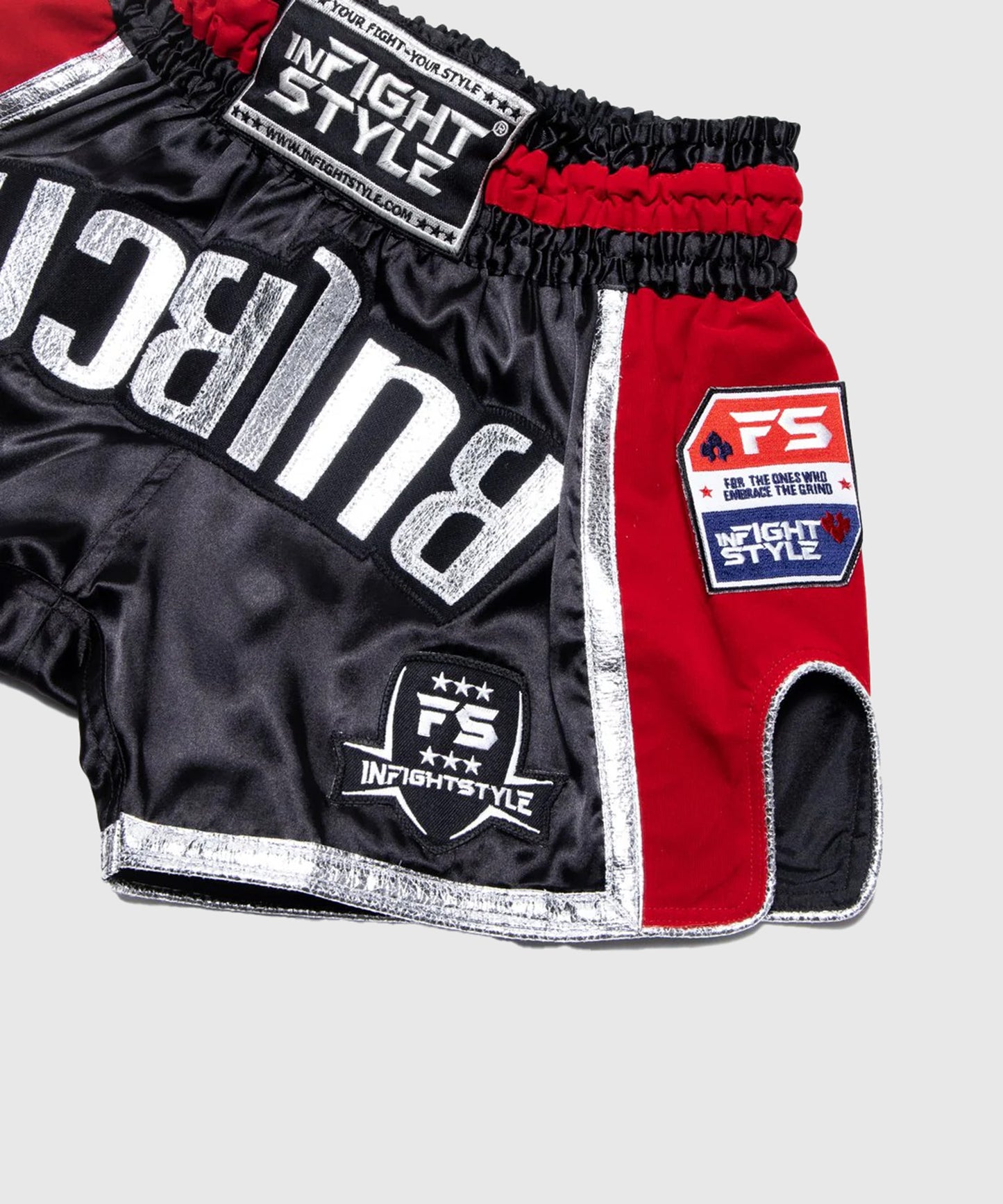 Infightstyle Fs Rt20 Retro Muay Thai Shorts - Schwarz/Rot