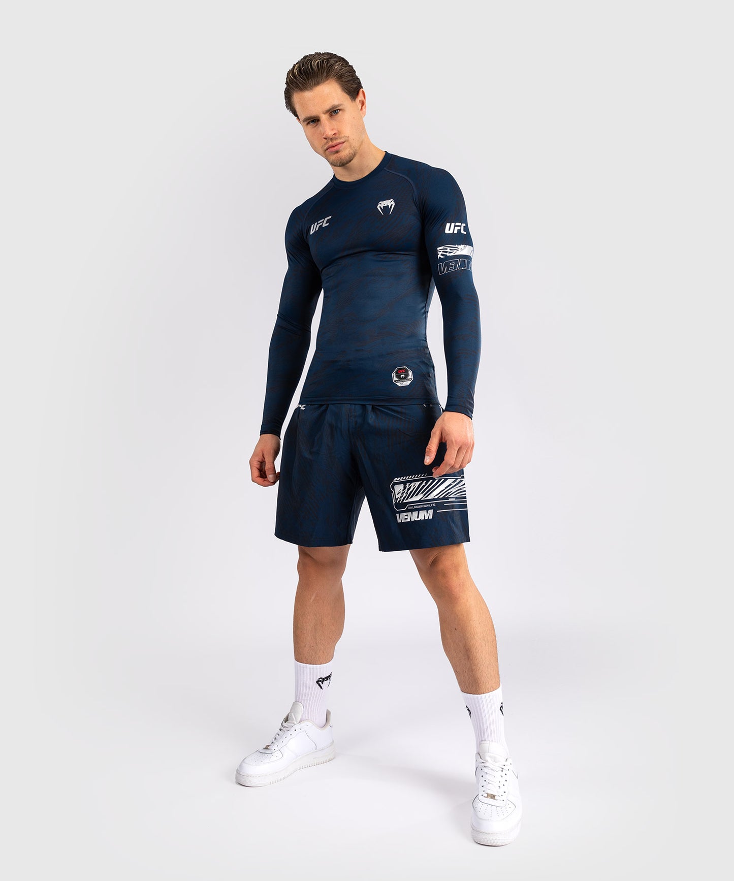 UFC Fusion by Venum Fight Week Rashguard a maniche Longhe Performance - Blu oceanico