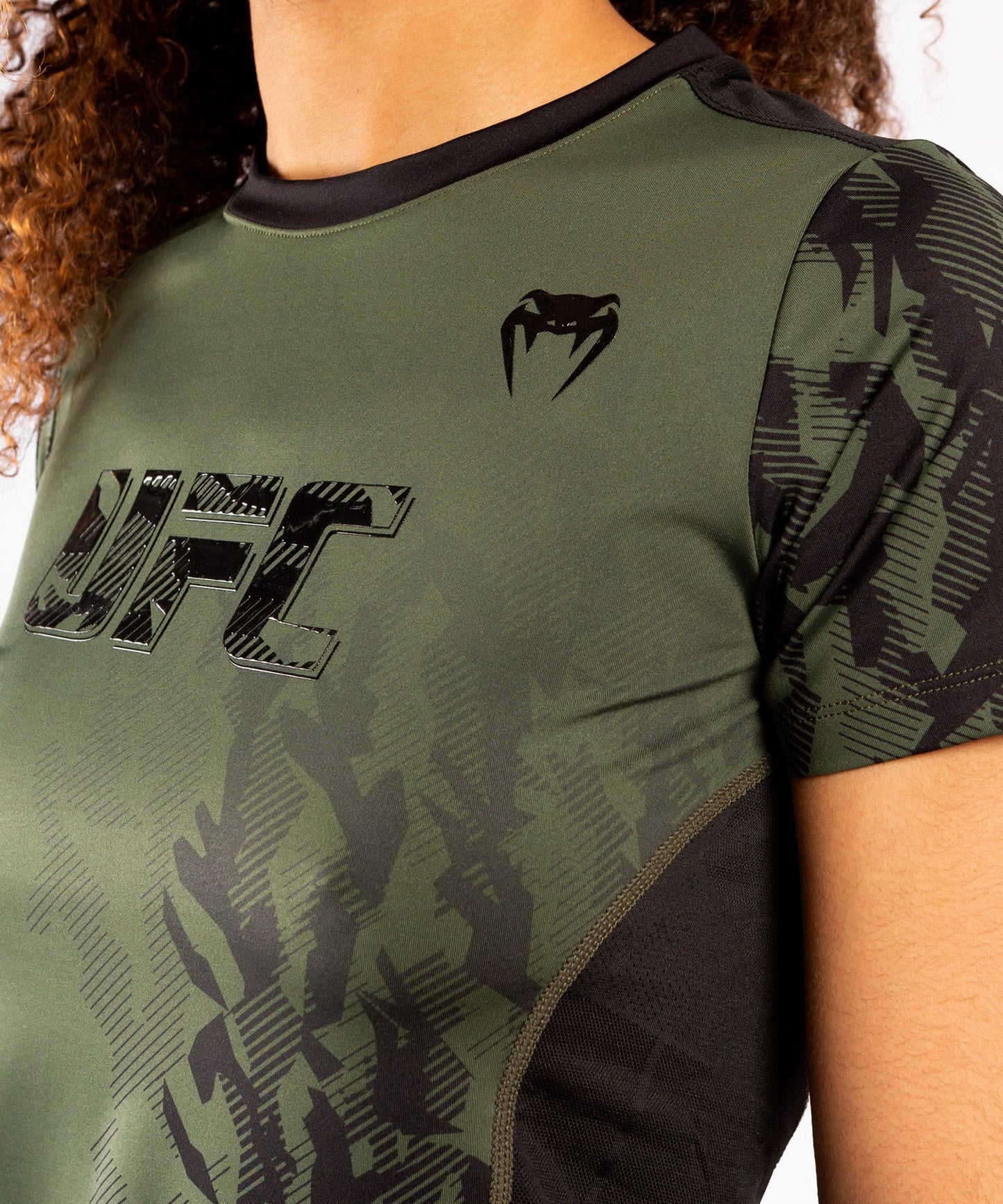 Women's UFC Venum Authentic Fight Week Short Sleeve Technical T-Shirt - Khaki
