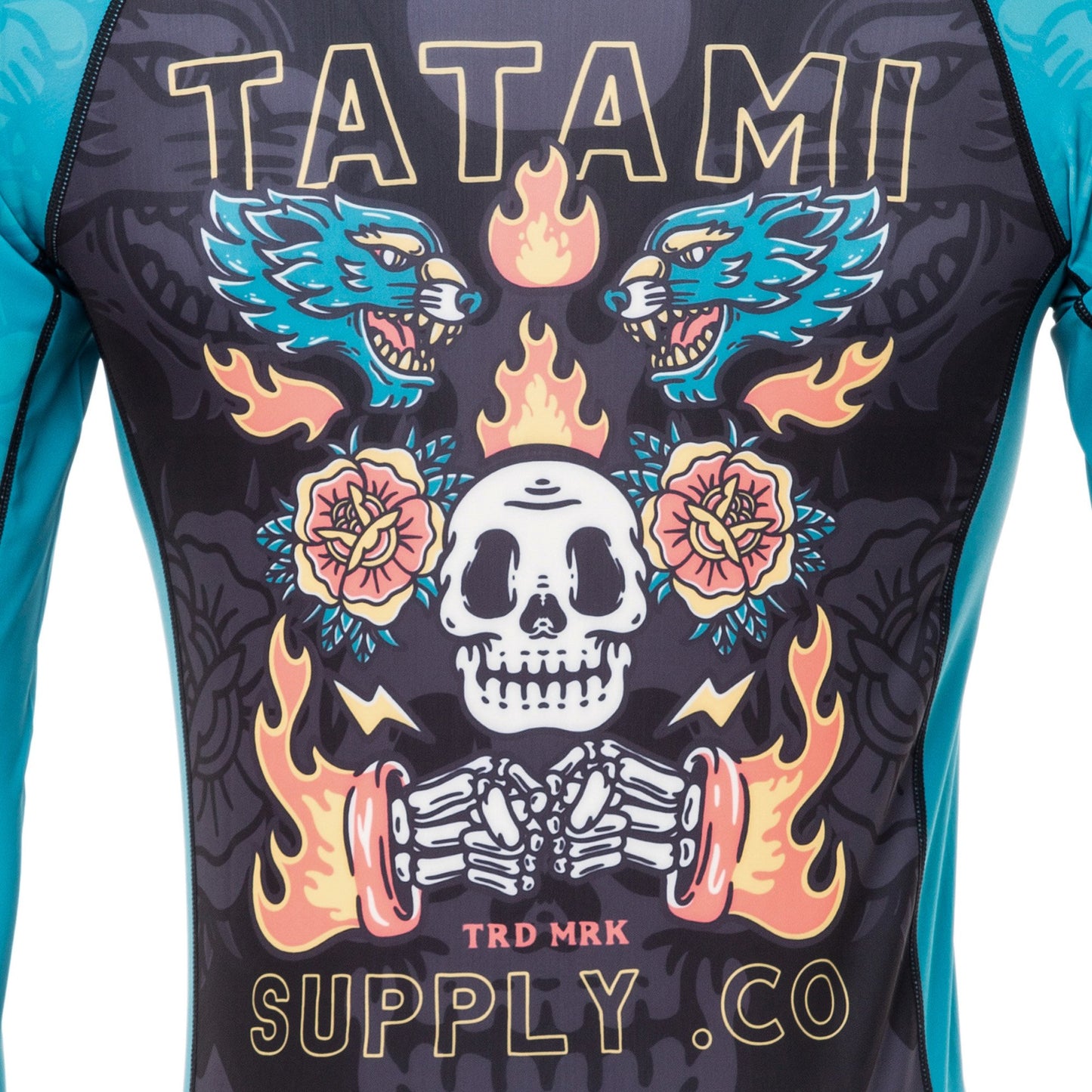 Tatami Fightwear Día de Los Muertos Eco Tech Camiseta de Compresión Reciclada Manga Larga - Negro/Azul