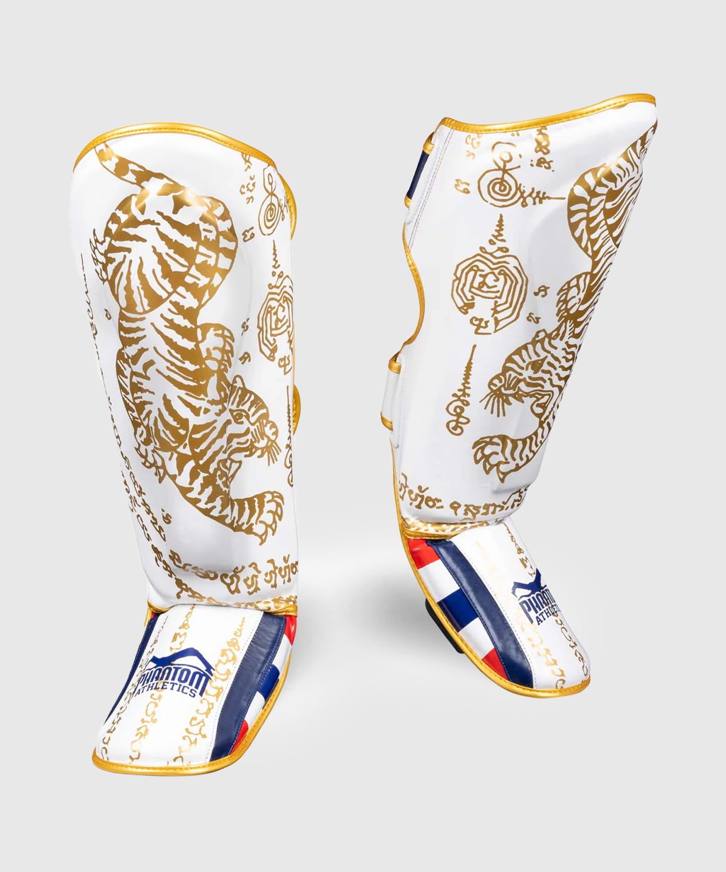 Protège-tibias Phantom Athletics muay thai LIMITED EDITION - Blanc/Or
