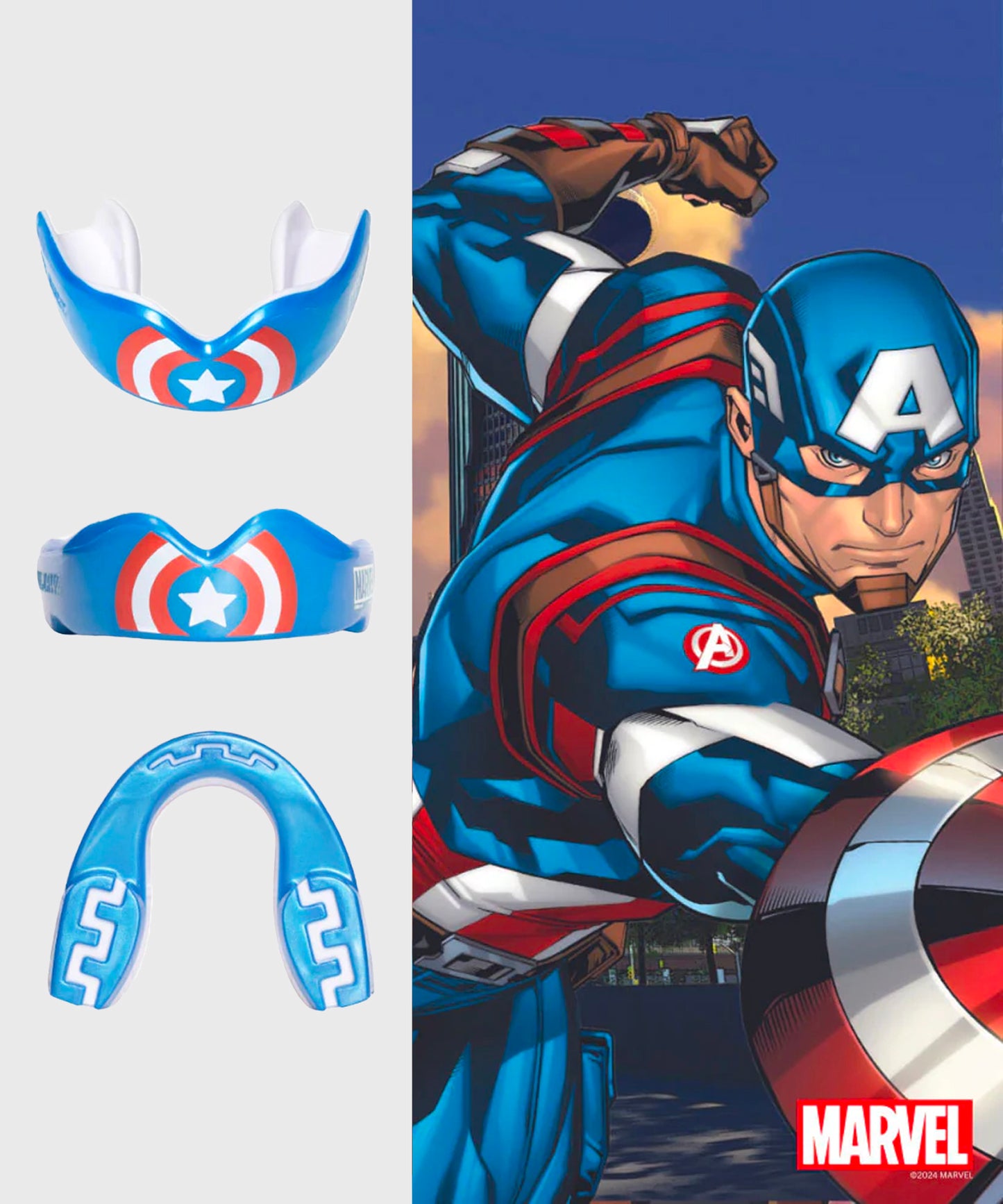 Safejawz Marvel - Captain America Zahnschutz - Blau