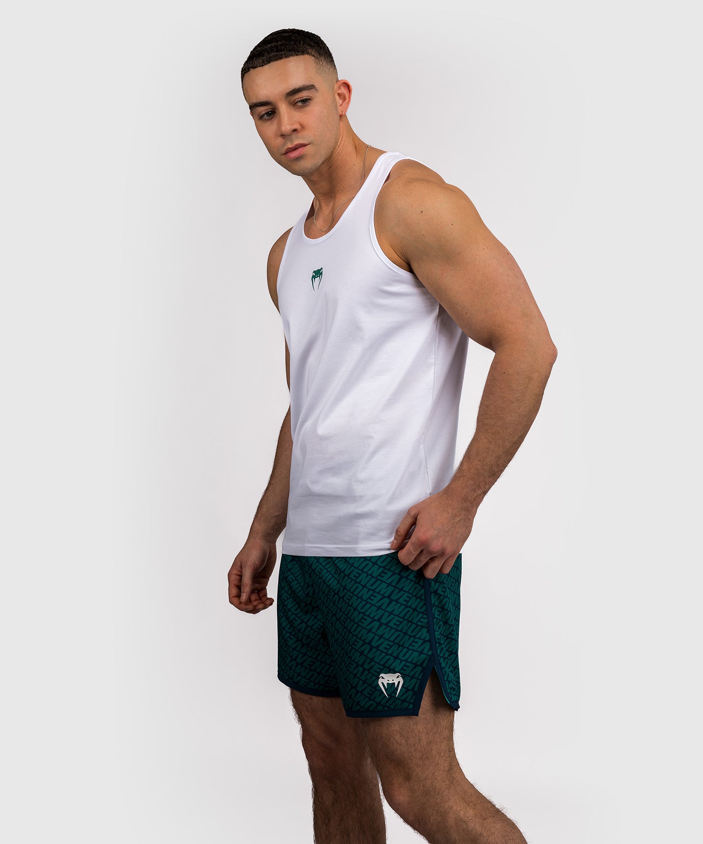 Venum Echo Tank Top - White/Emerald Green