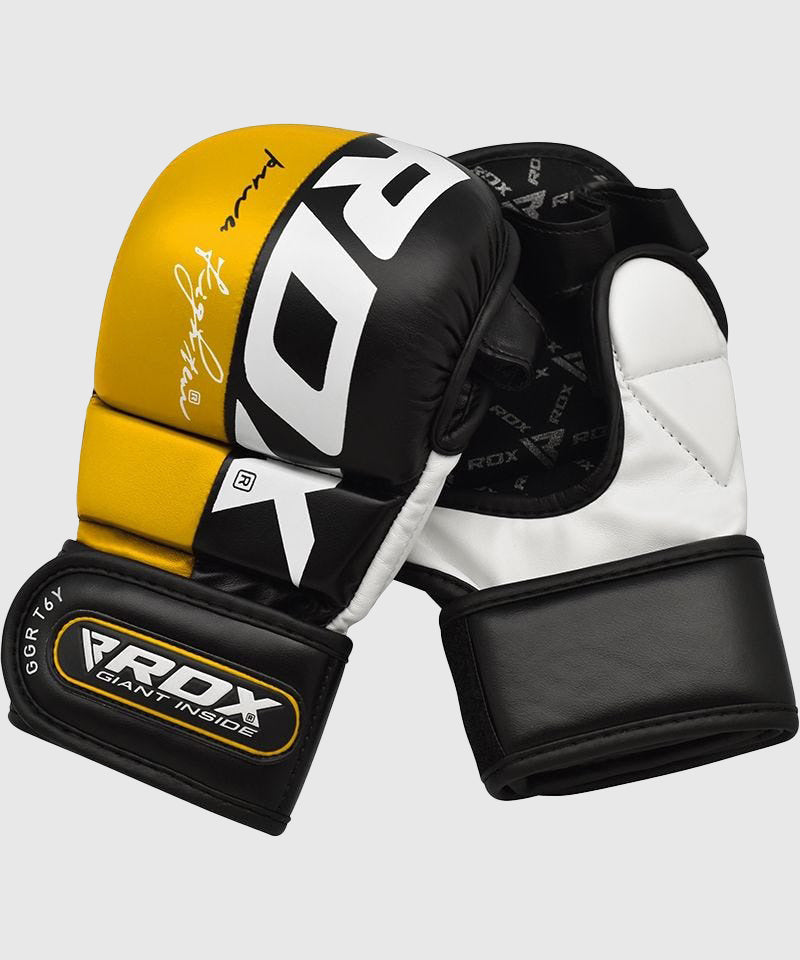 RDX Sports T6 Guantes de Sparring MMA - Amarillo