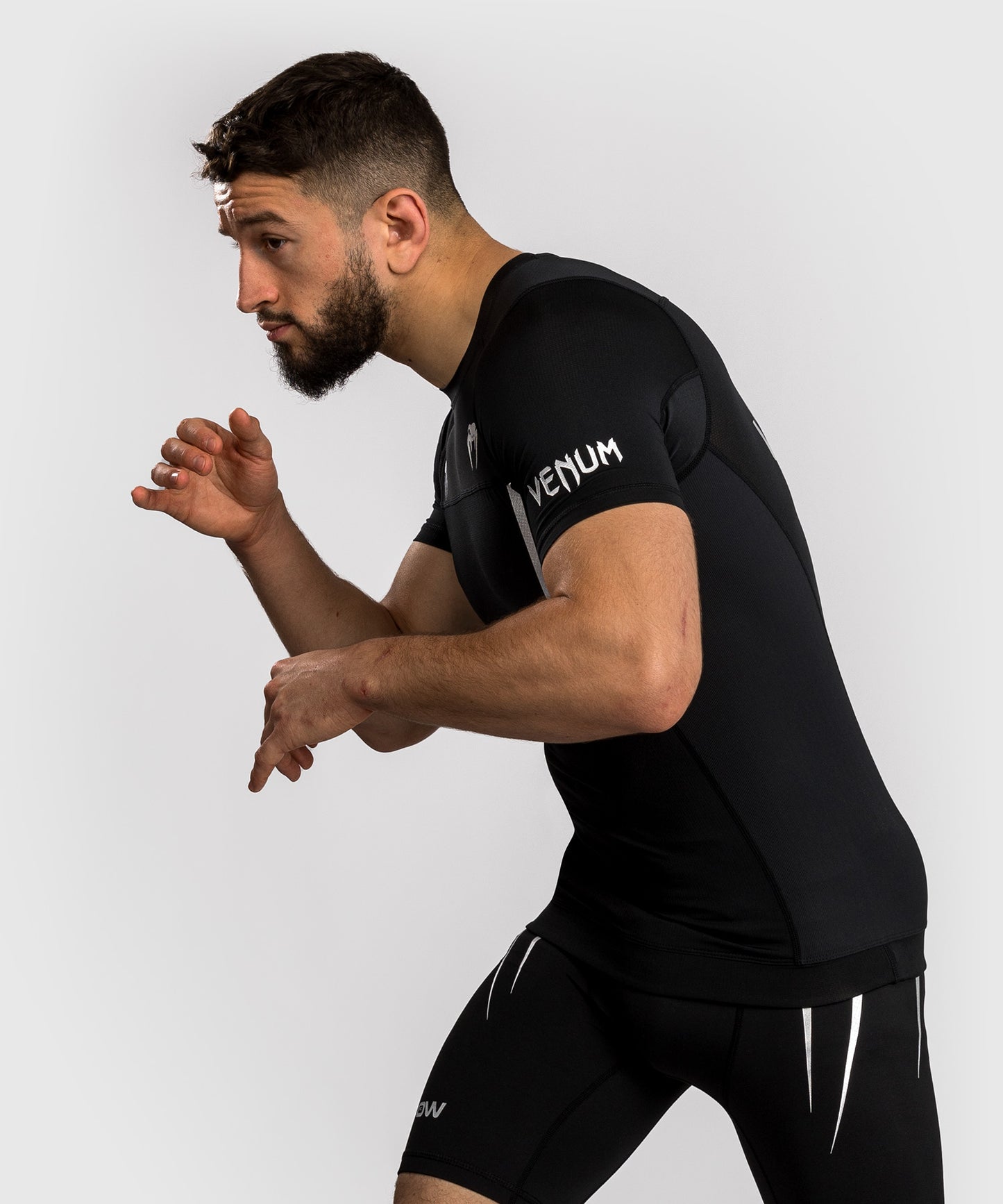 Venum x WOW FC Short Sleeve Rashguard - Black/ Silver Grey