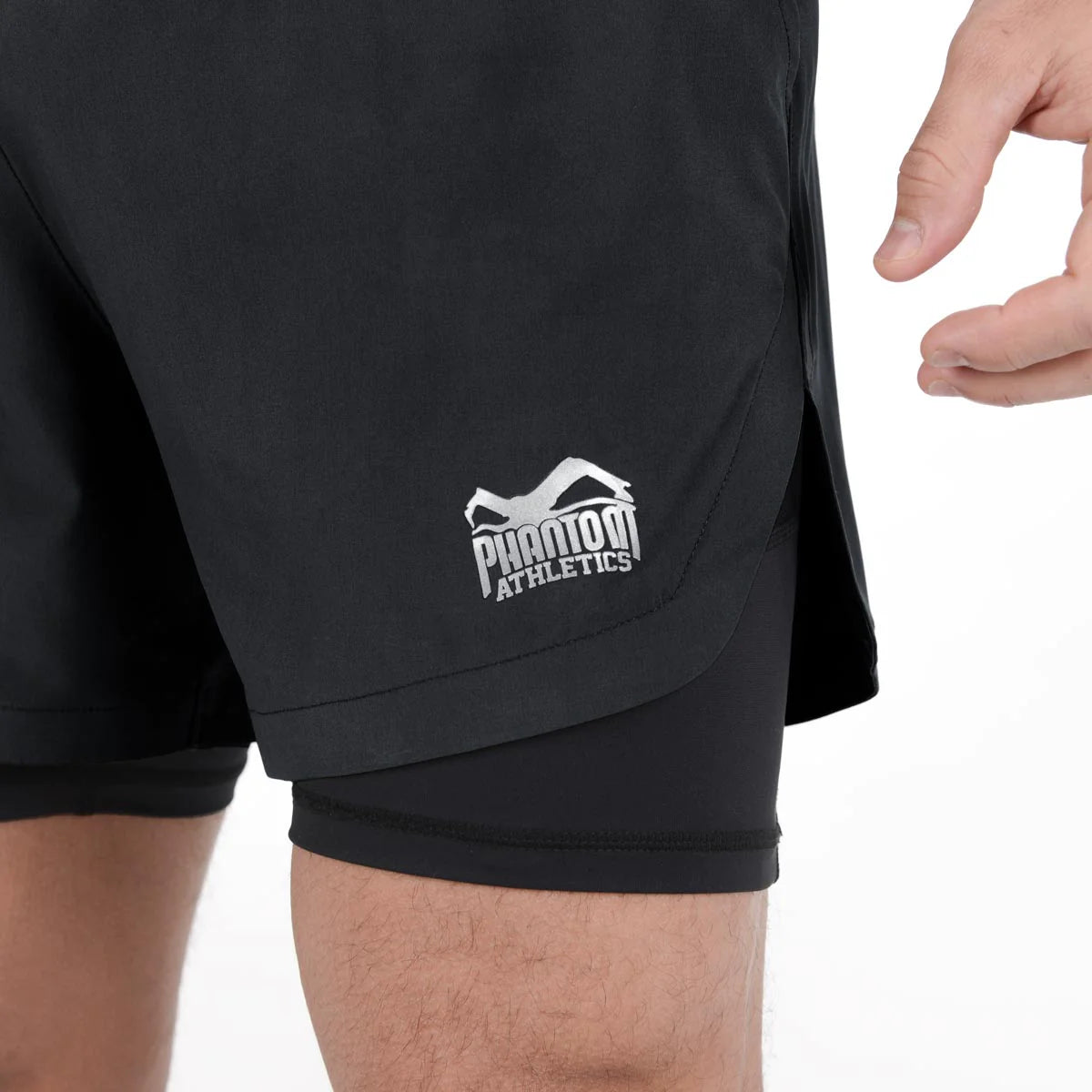 Phantom Athletics Laser 2 En 1 Shorts de Entrenamiento – Negro