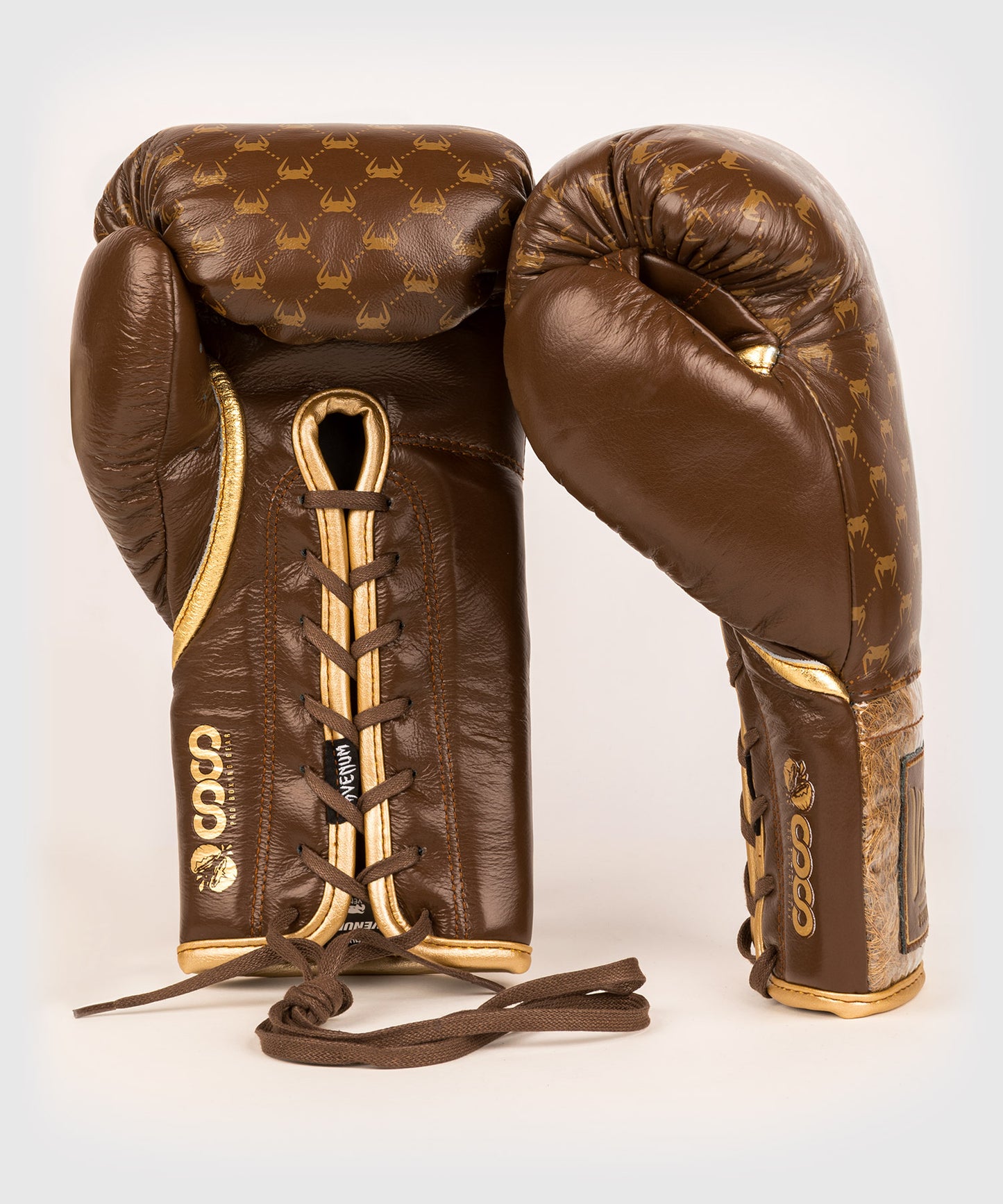 Gants de Boxe Pro avec Lacets Venum Coco Monogram - Marron Grizzly