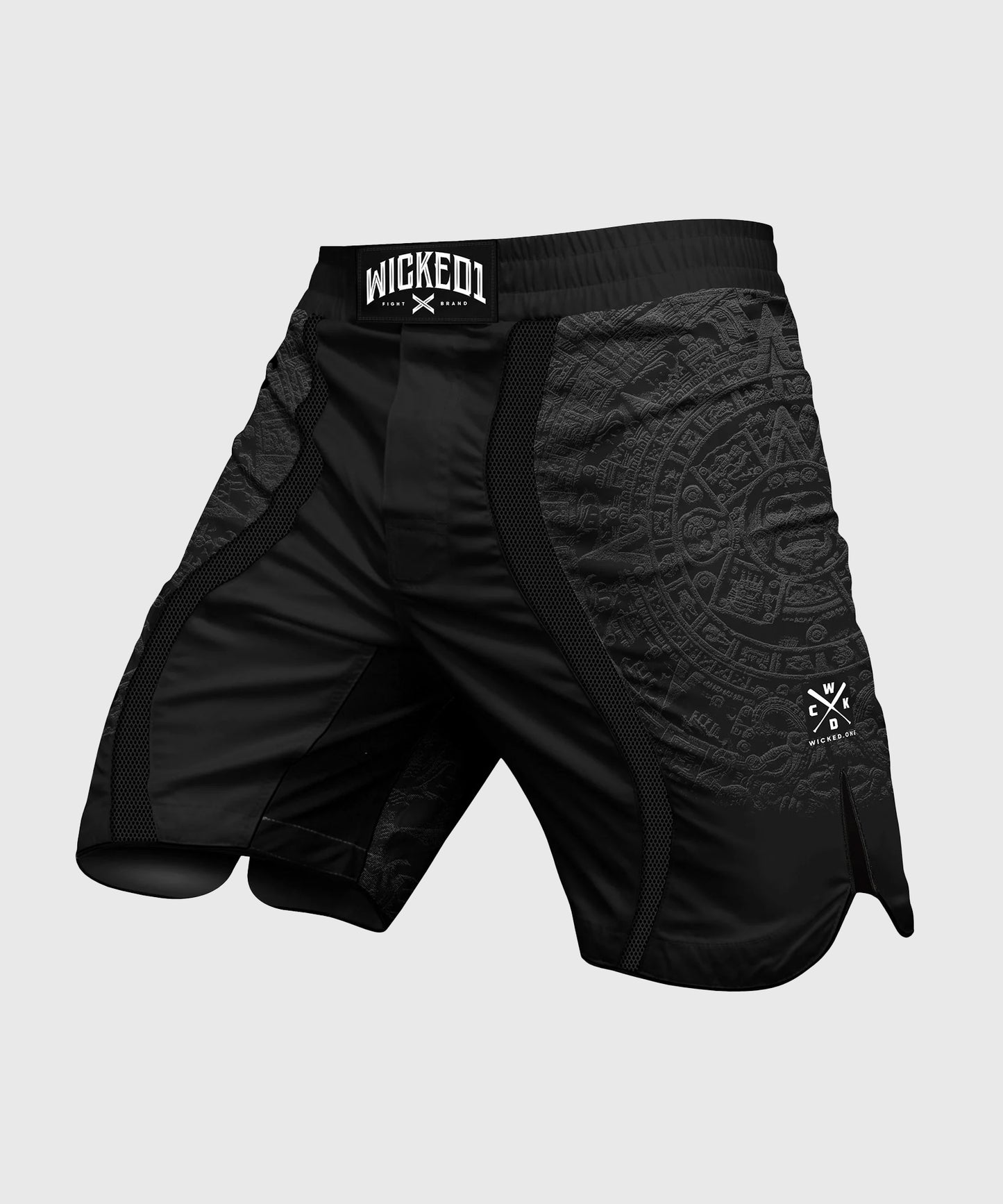 Wicked One Eager Aztec Fightshorts - Negro