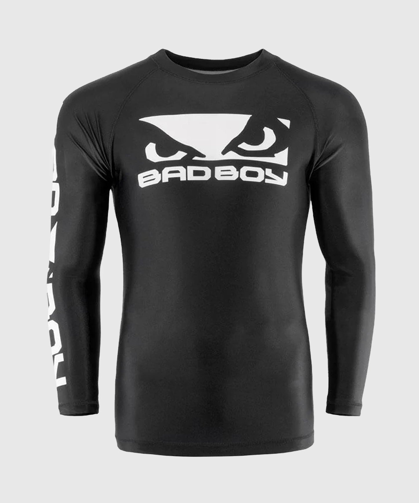 Bad Boy Langarm Kompressions-T-Shirt - Schwarz/Weiß