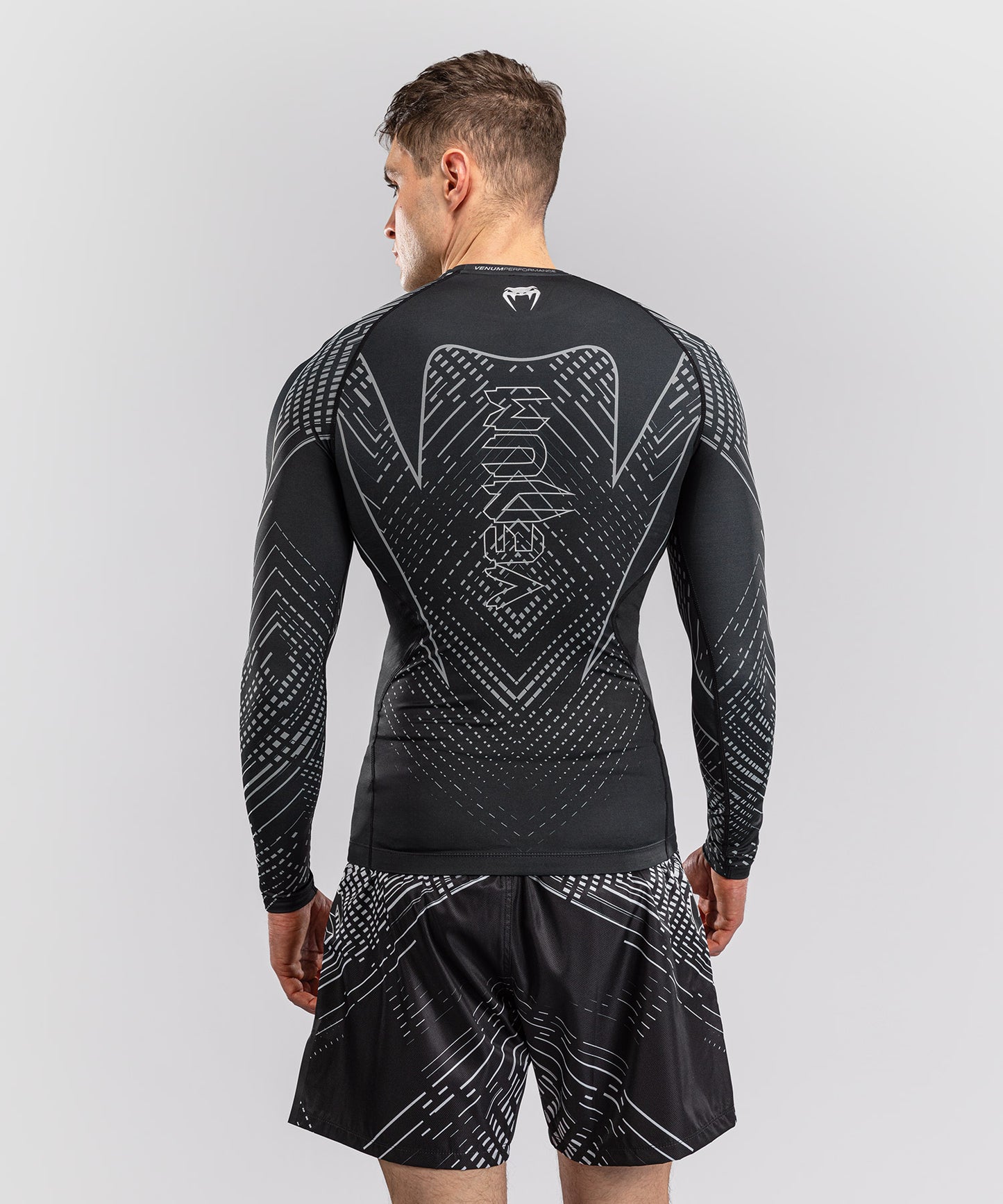 Venum Midnight Fury Long Sleeve Rashguard - Black/Grey/Silver