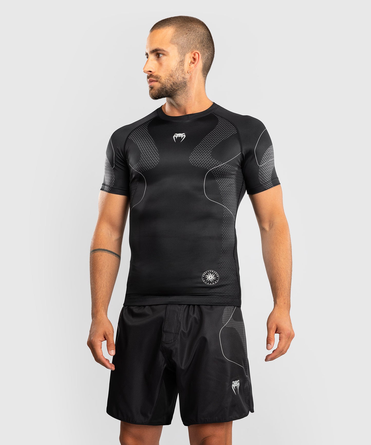 Venum Nexus Short Sleeve Rashguard - Black/Silver