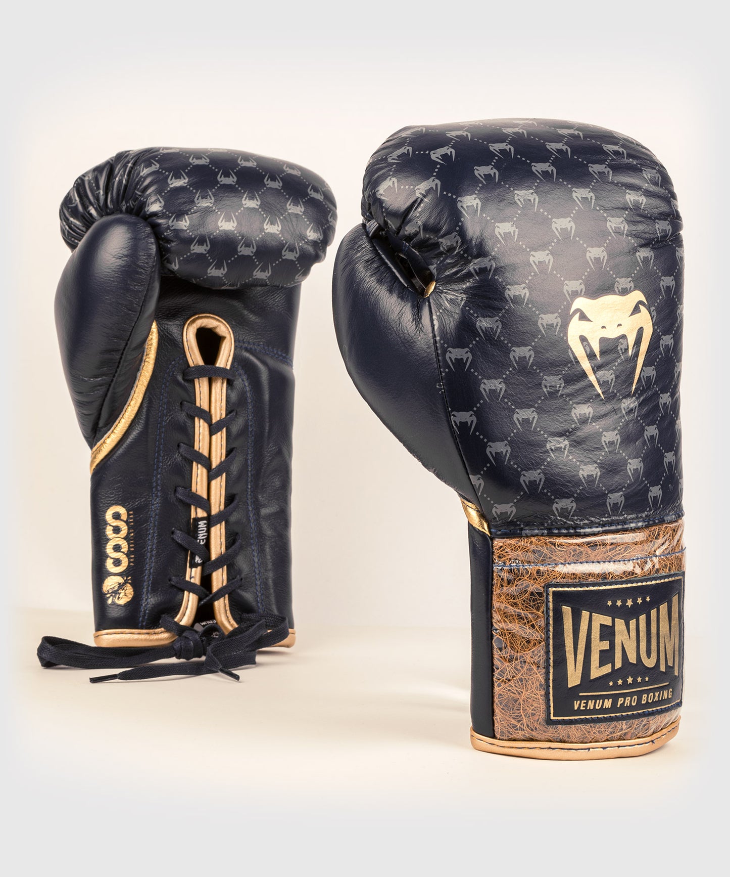 Gants de Boxe Pro avec Lacets Venum Coco Monogram - Bleu Ardoise