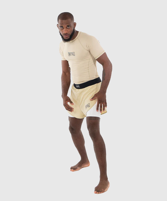 Metal Boxe 2 En 1 Metal Fight Shorts - Beige