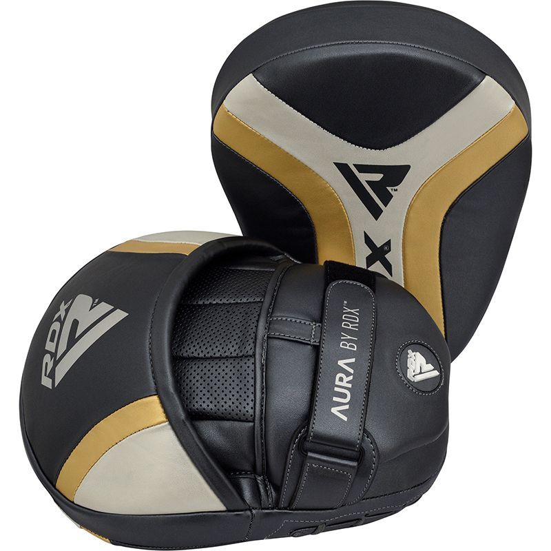 RDX Aura T-17 Thai Pads - Black/White/Gold