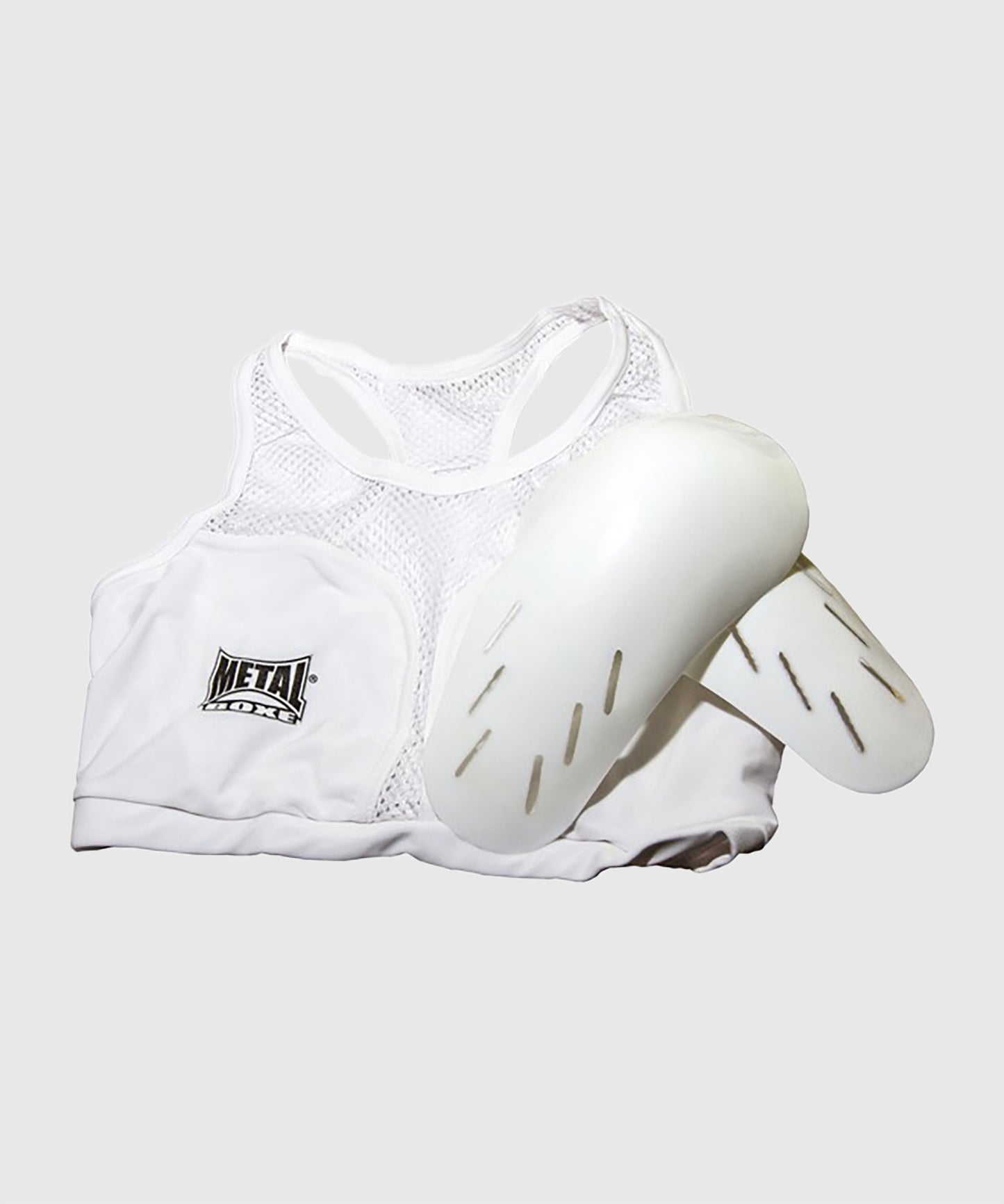 Protège-poitrine Femme Metal Boxe - Blanc